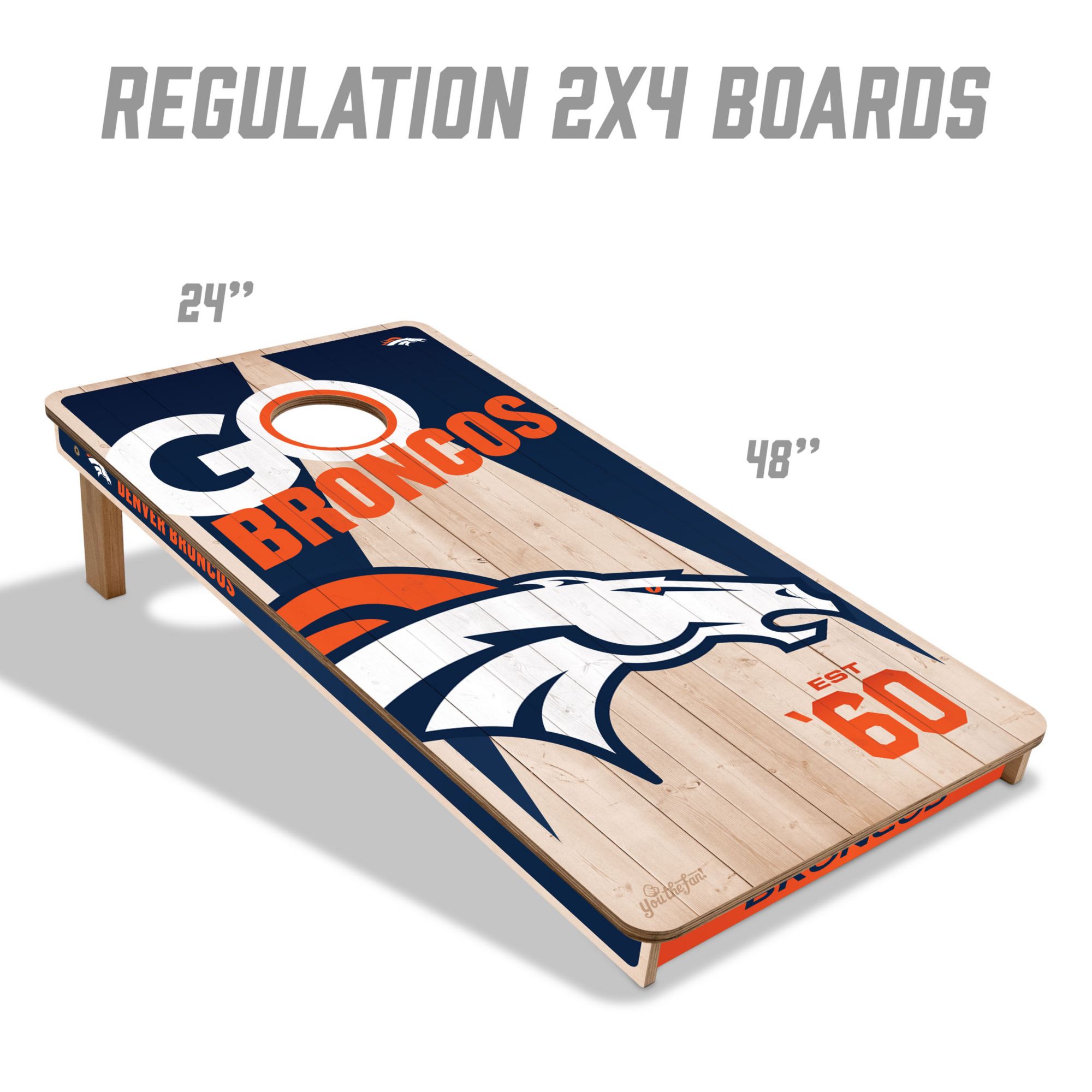 YouTheFan Denver Broncos 2' x 4' Cornhole Boards product image