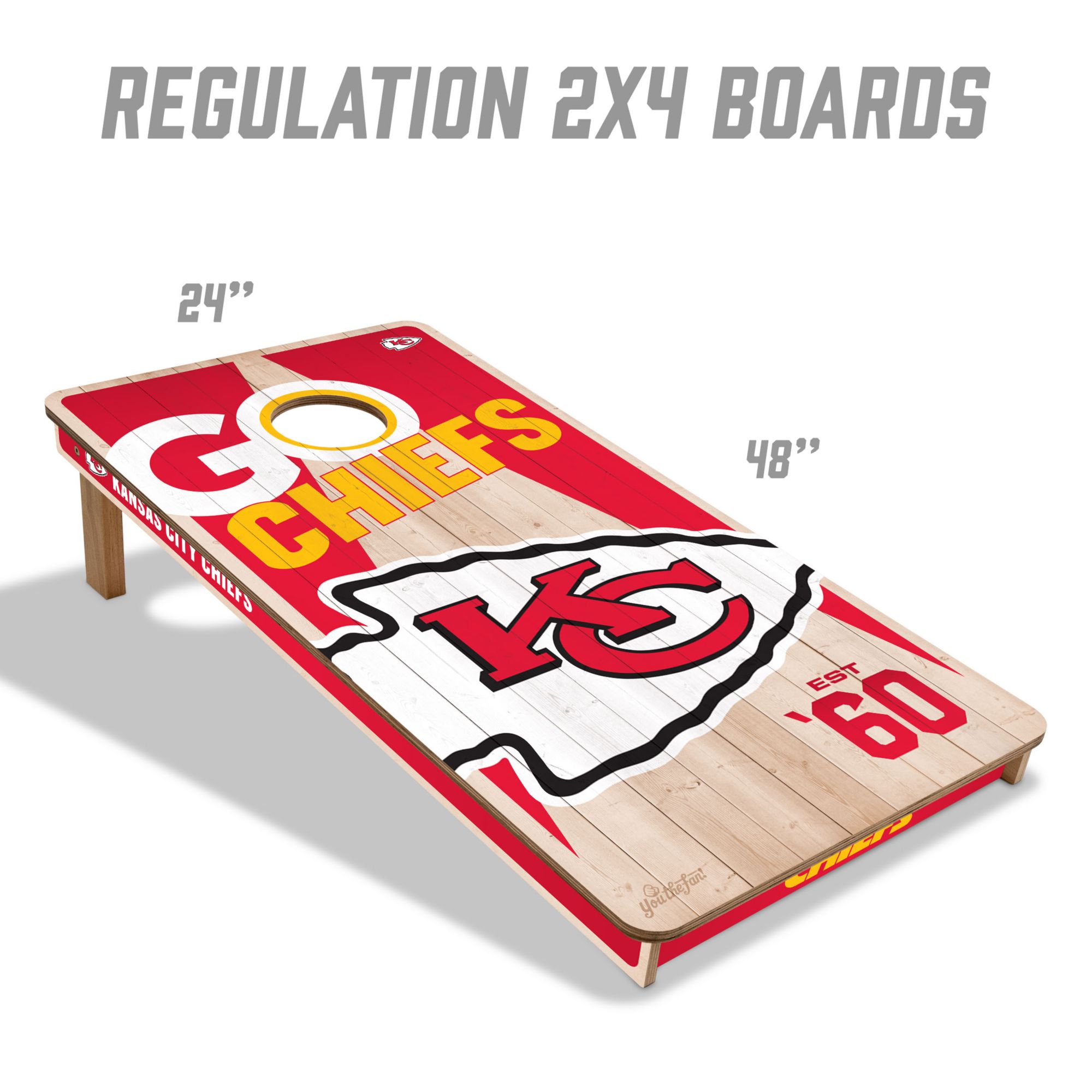 YouTheFan Kansas City Chiefs 2' x 4' Cornhole Boards product image