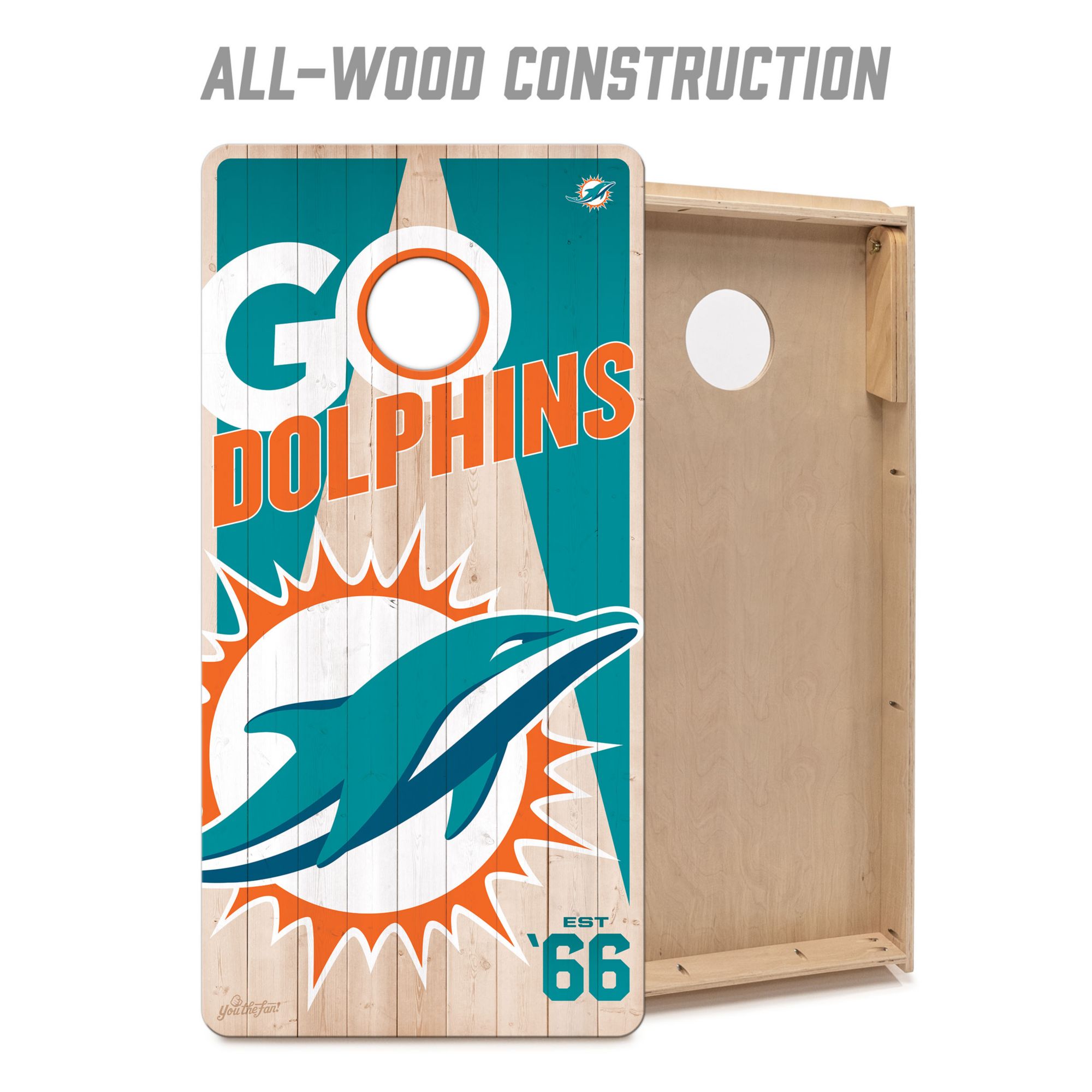 YouTheFan Miami Dolphins 2' x 4' Cornhole Boards product image
