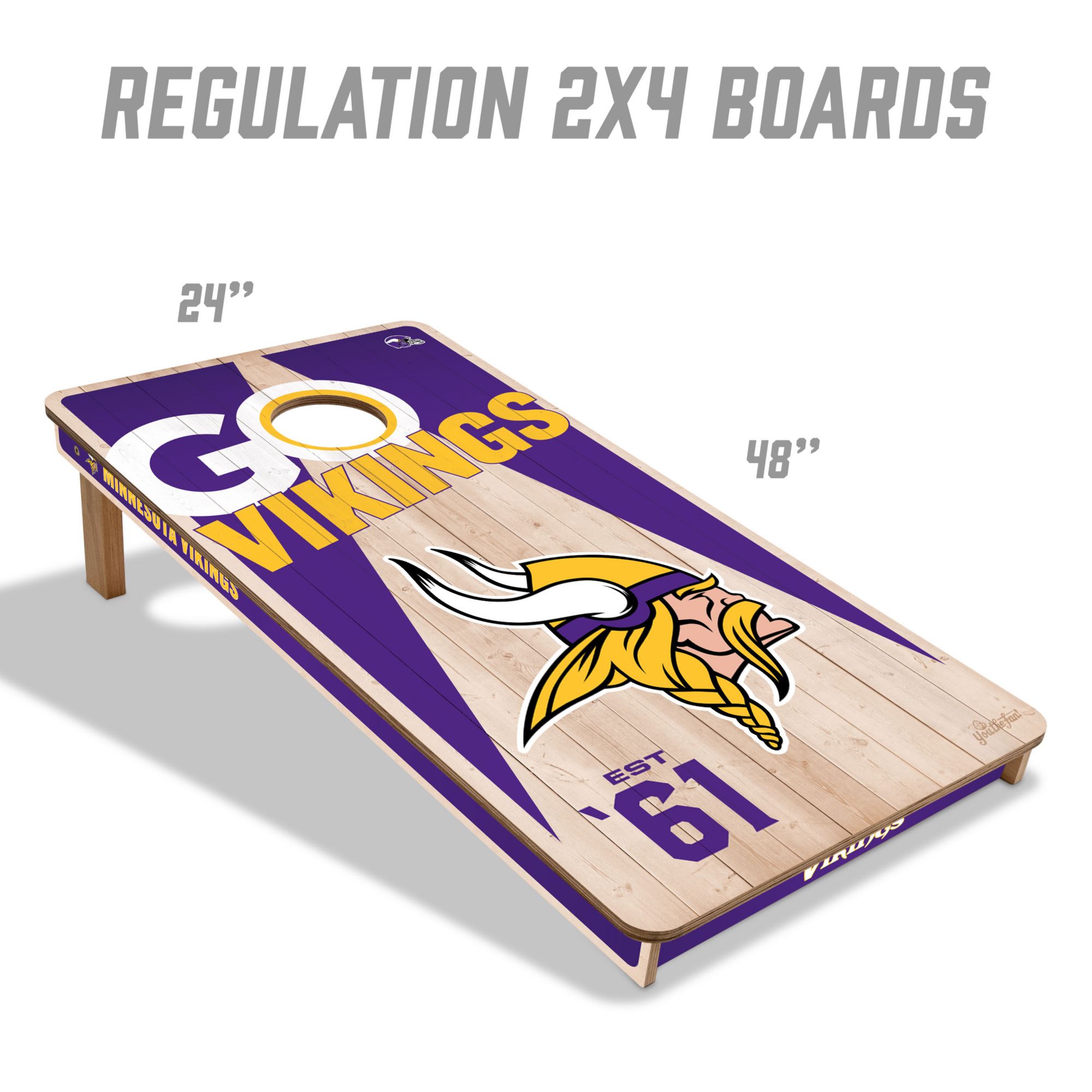 YouTheFan Minnesota Vikings 2' x 4' Cornhole Boards product image