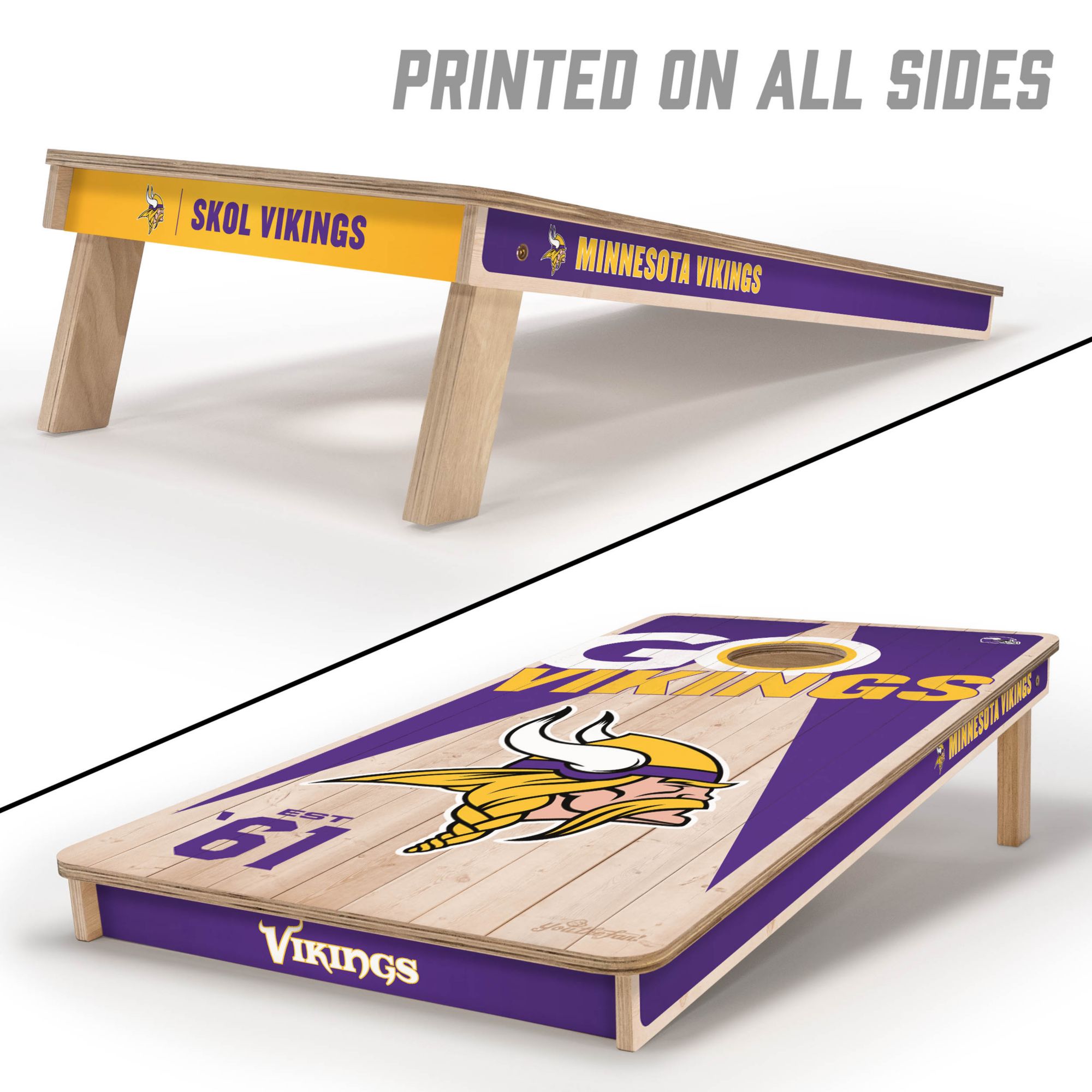 YouTheFan Minnesota Vikings 2' x 4' Cornhole Boards product image