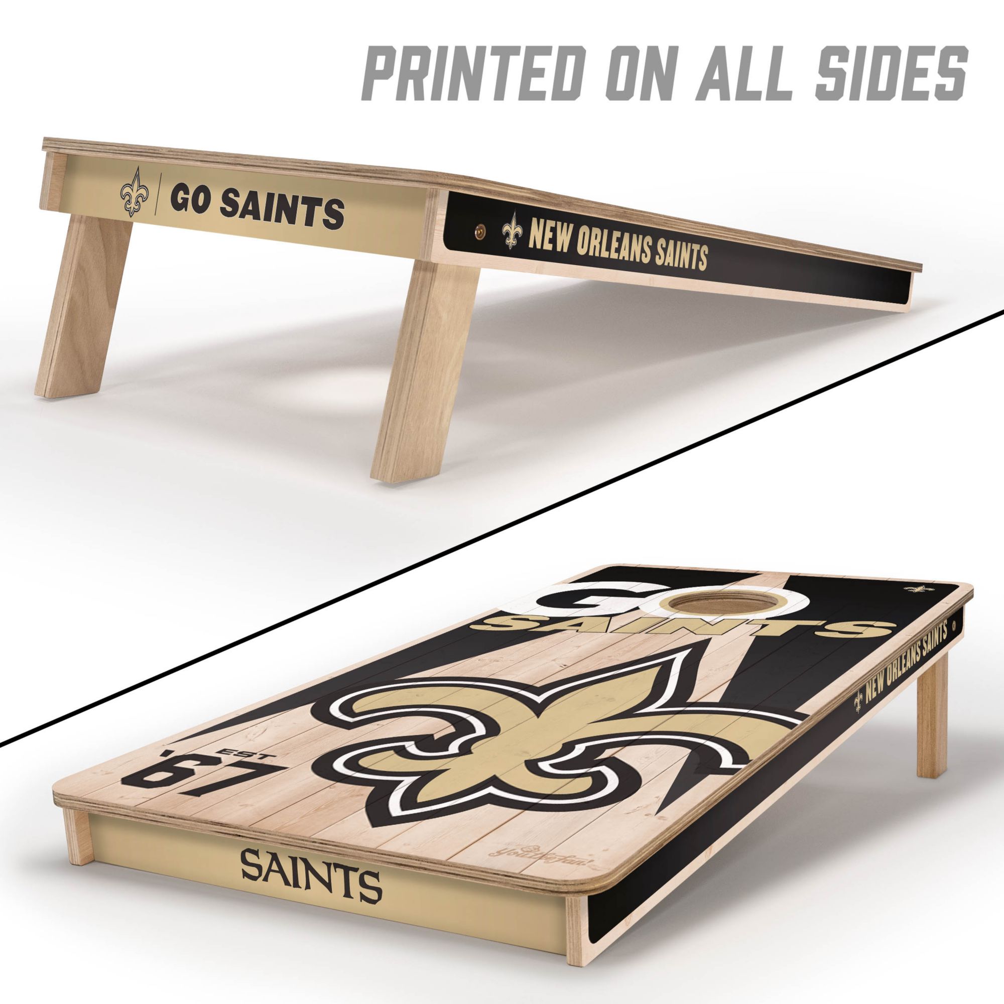 YouTheFan New Orleans Saints 2' x 4' Cornhole Boards product image