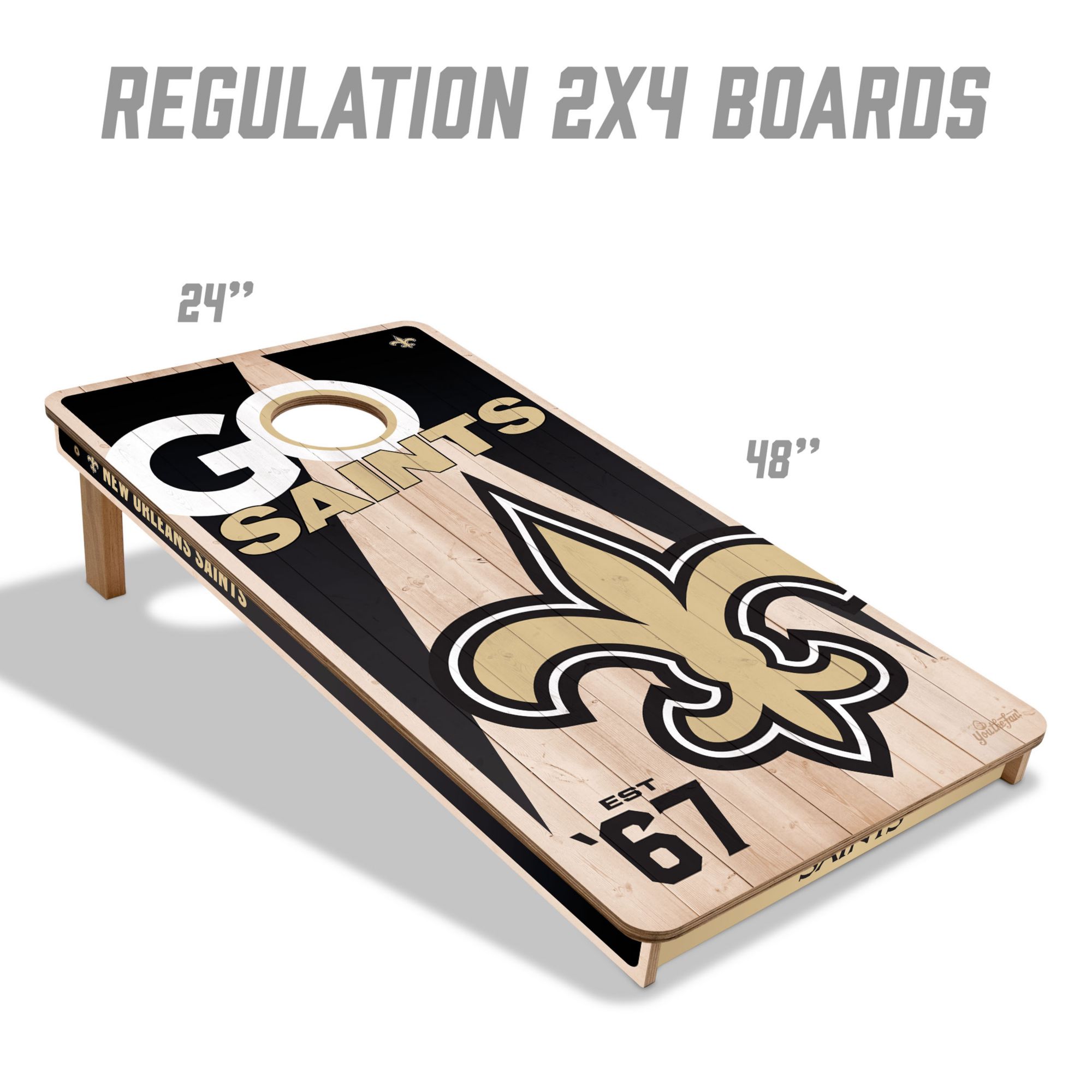 YouTheFan New Orleans Saints 2' x 4' Cornhole Boards product image