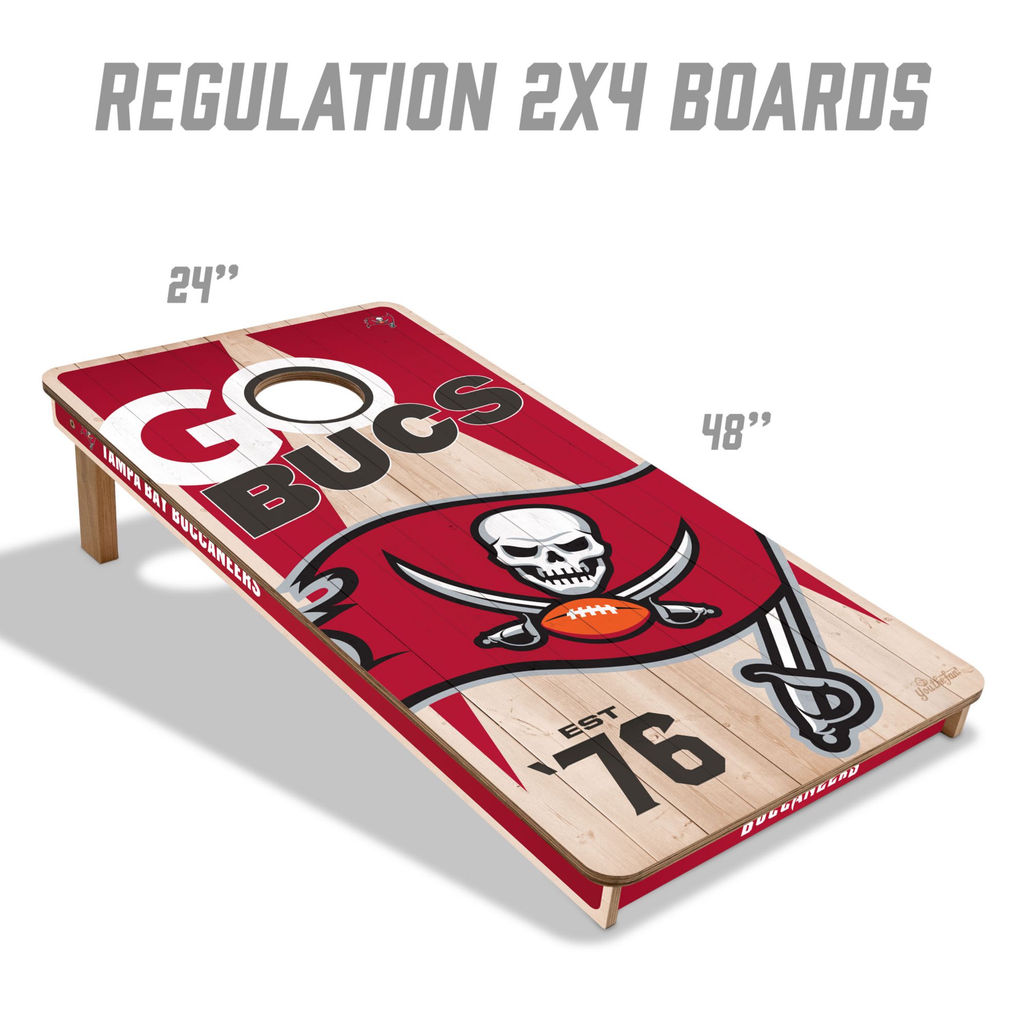 YouTheFan Tampa Bay Buccaneers 2' x 4' Cornhole Boards product image