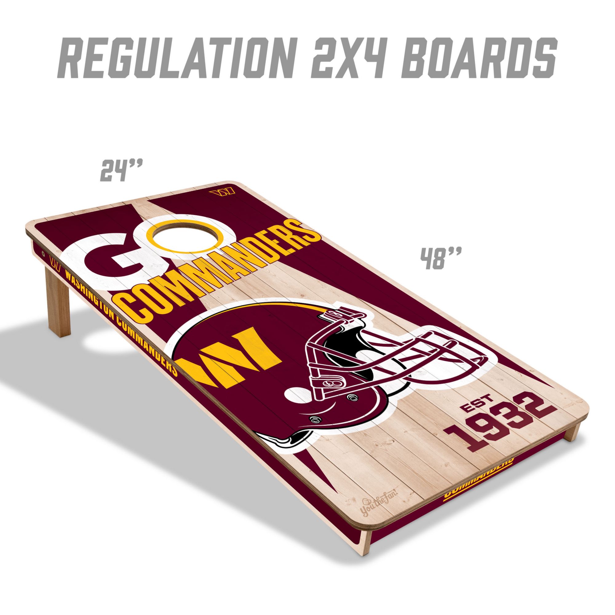 YouTheFan Washington Commanders 2' x 4' Cornhole Boards product image