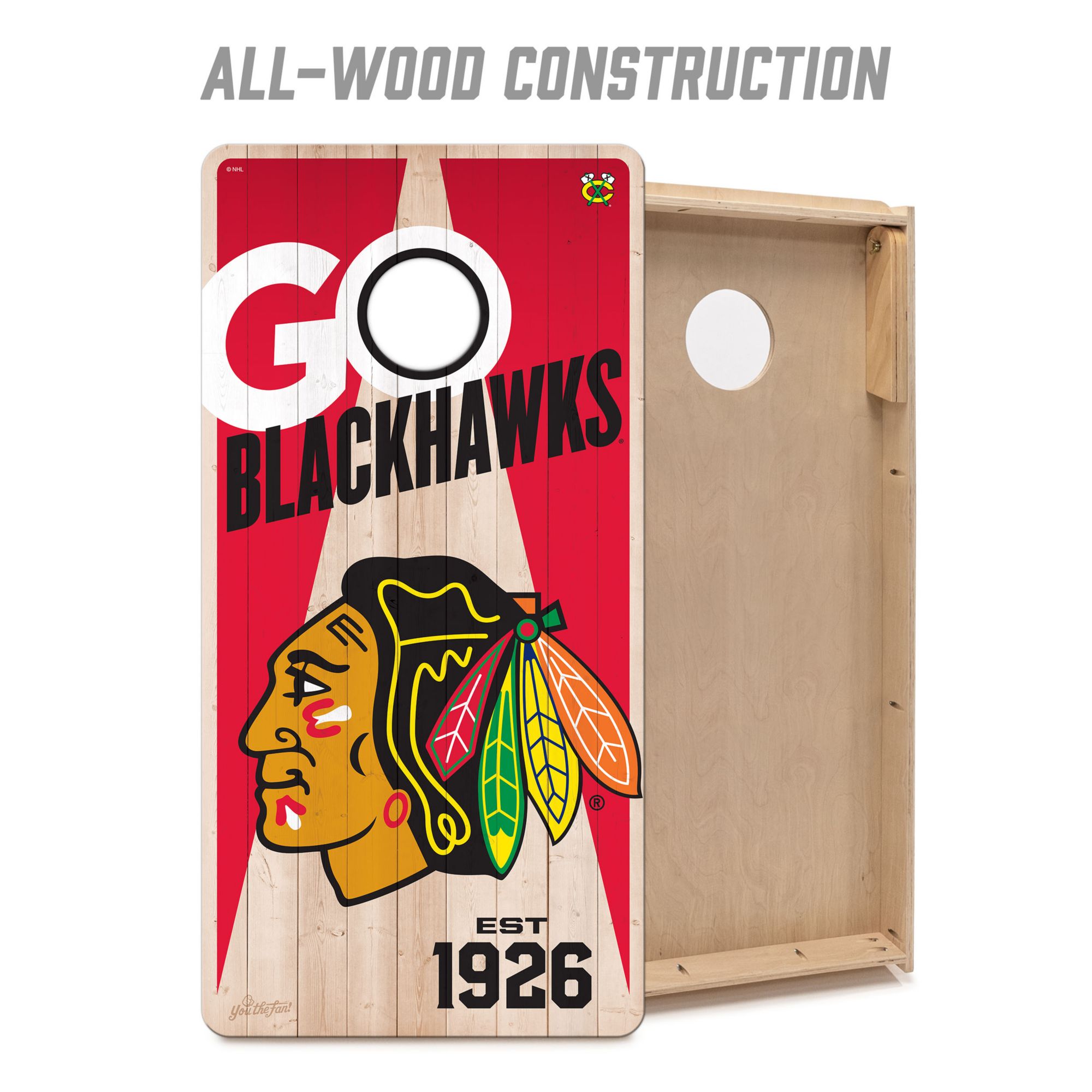 YouTheFan Chicago Blackhawks 2' x 4' Cornhole Boards product image