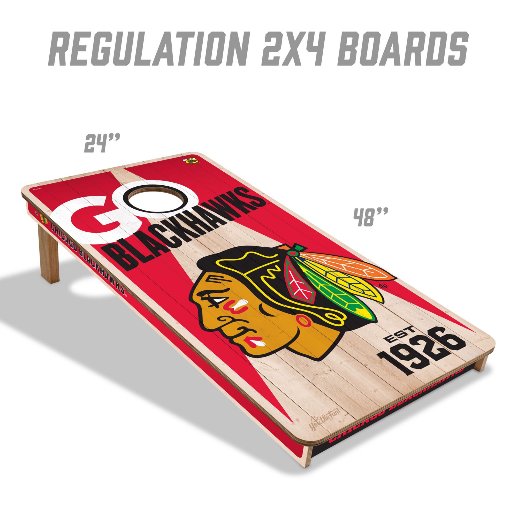 YouTheFan Chicago Blackhawks 2' x 4' Cornhole Boards product image