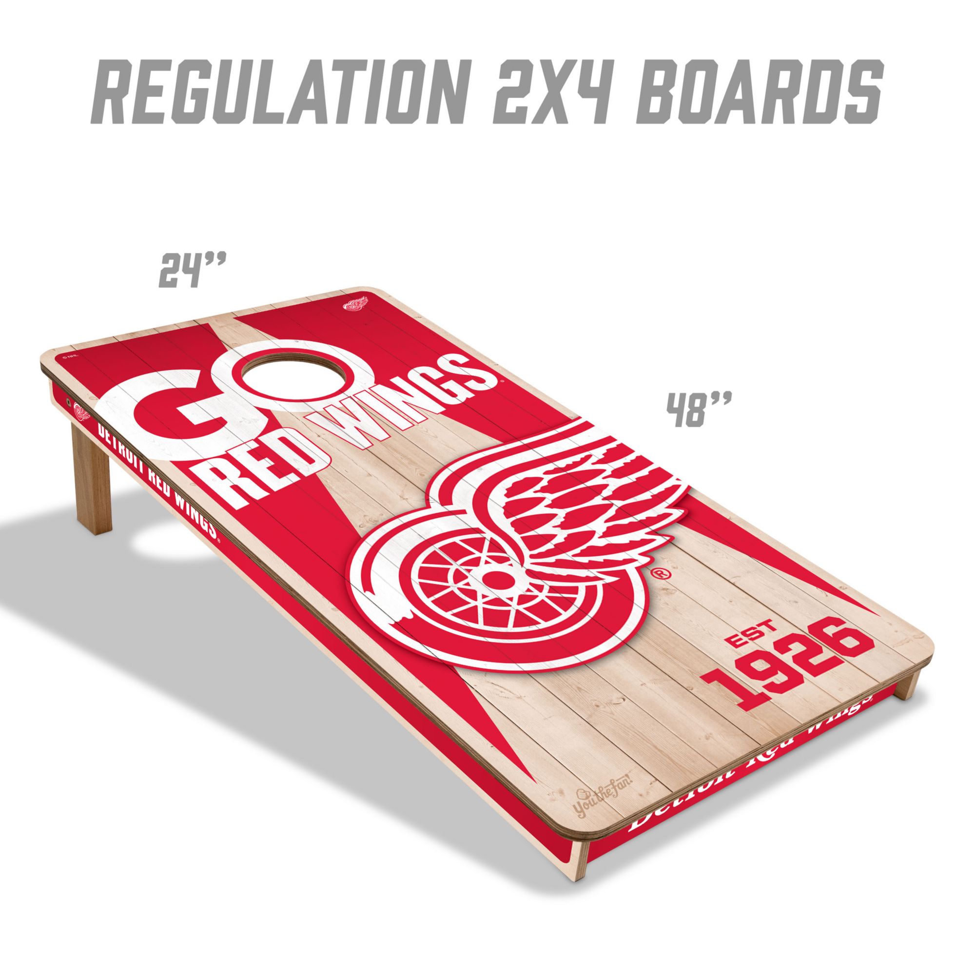 YouTheFan Detroit Red Wings 2' x 4' Cornhole Boards product image