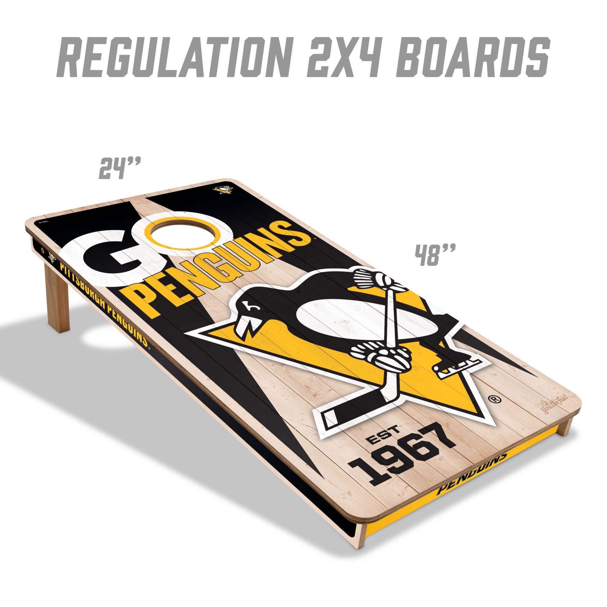 YouTheFan Pittsburgh Penguins 2' x 4' Cornhole Boards product image