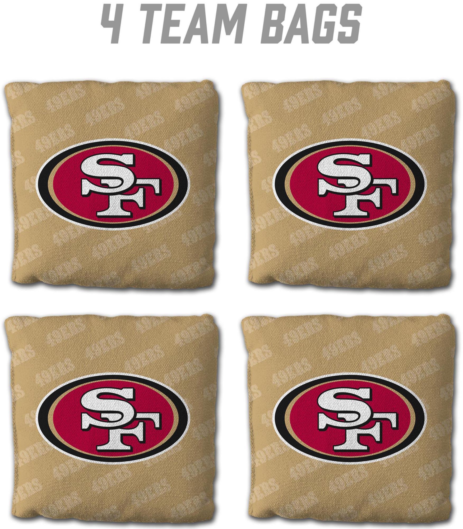 YouTheFan San Francisco 49ers 4-Pack Black Cornhole Bean Bags product image