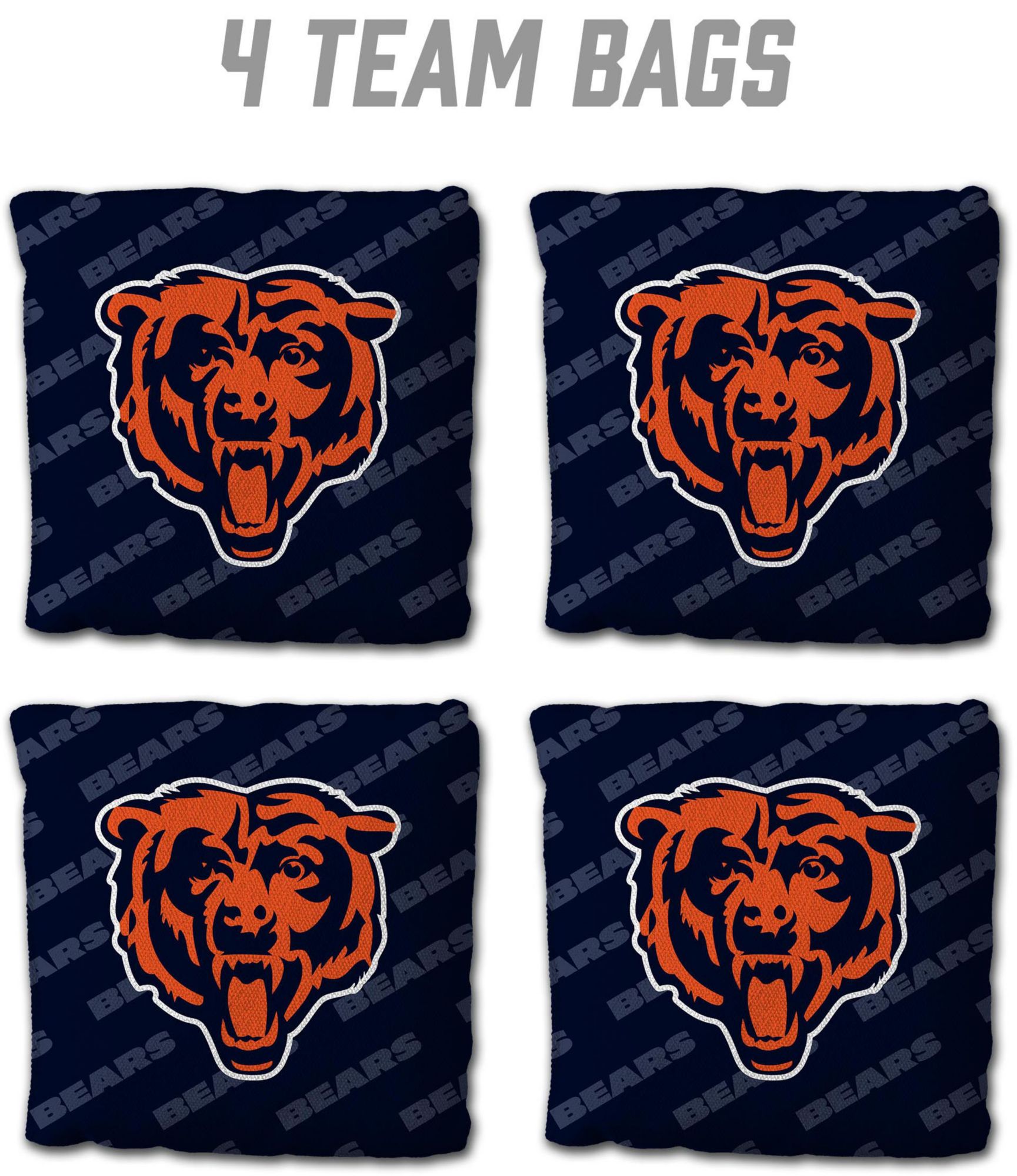 YouTheFan Chicago Bears 4-Pack Blue Cornhole Bean Bags product image