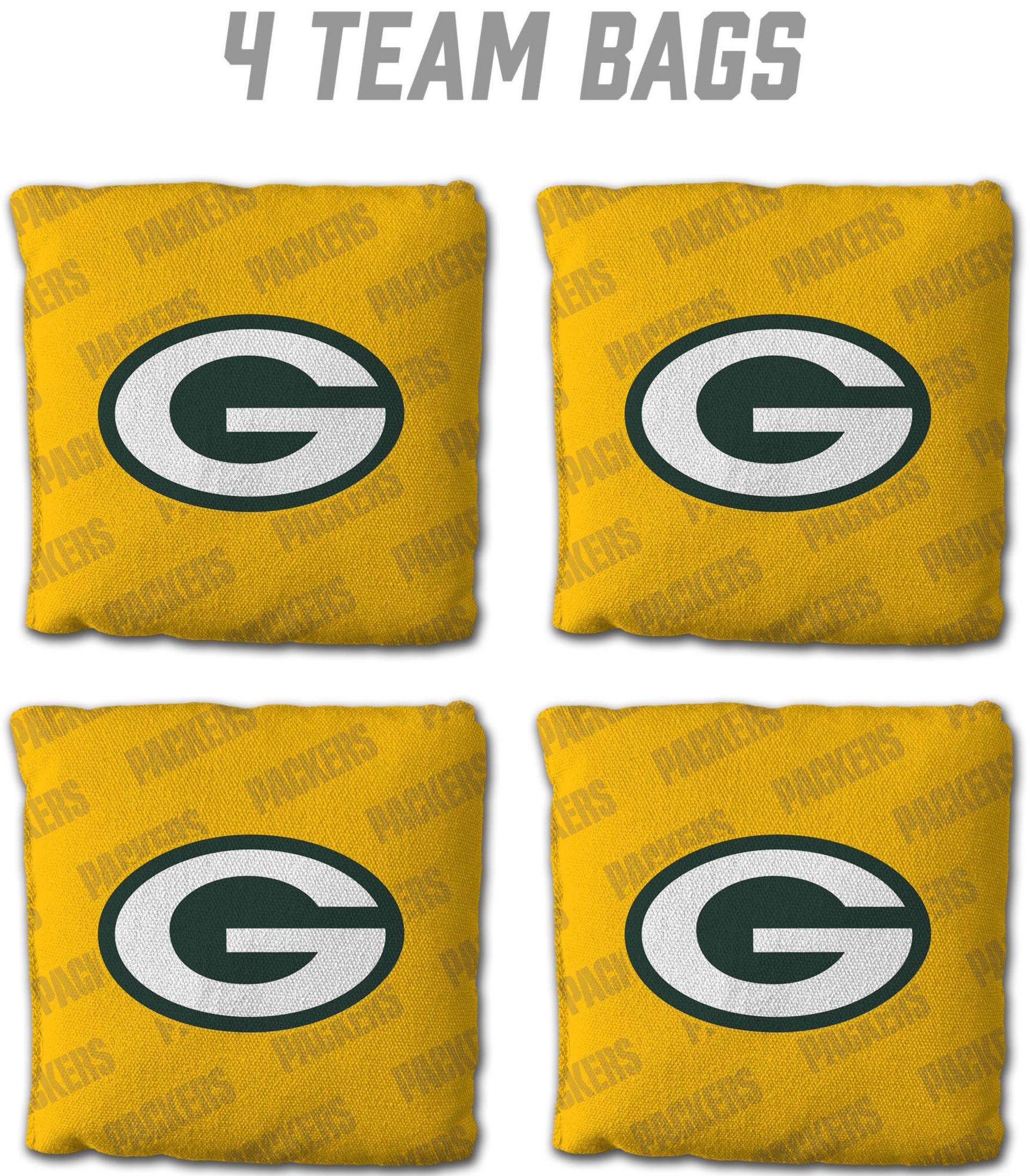 YouTheFan Green Bay Packers 4-Pack Yellow Cornhole Bean Bags product image
