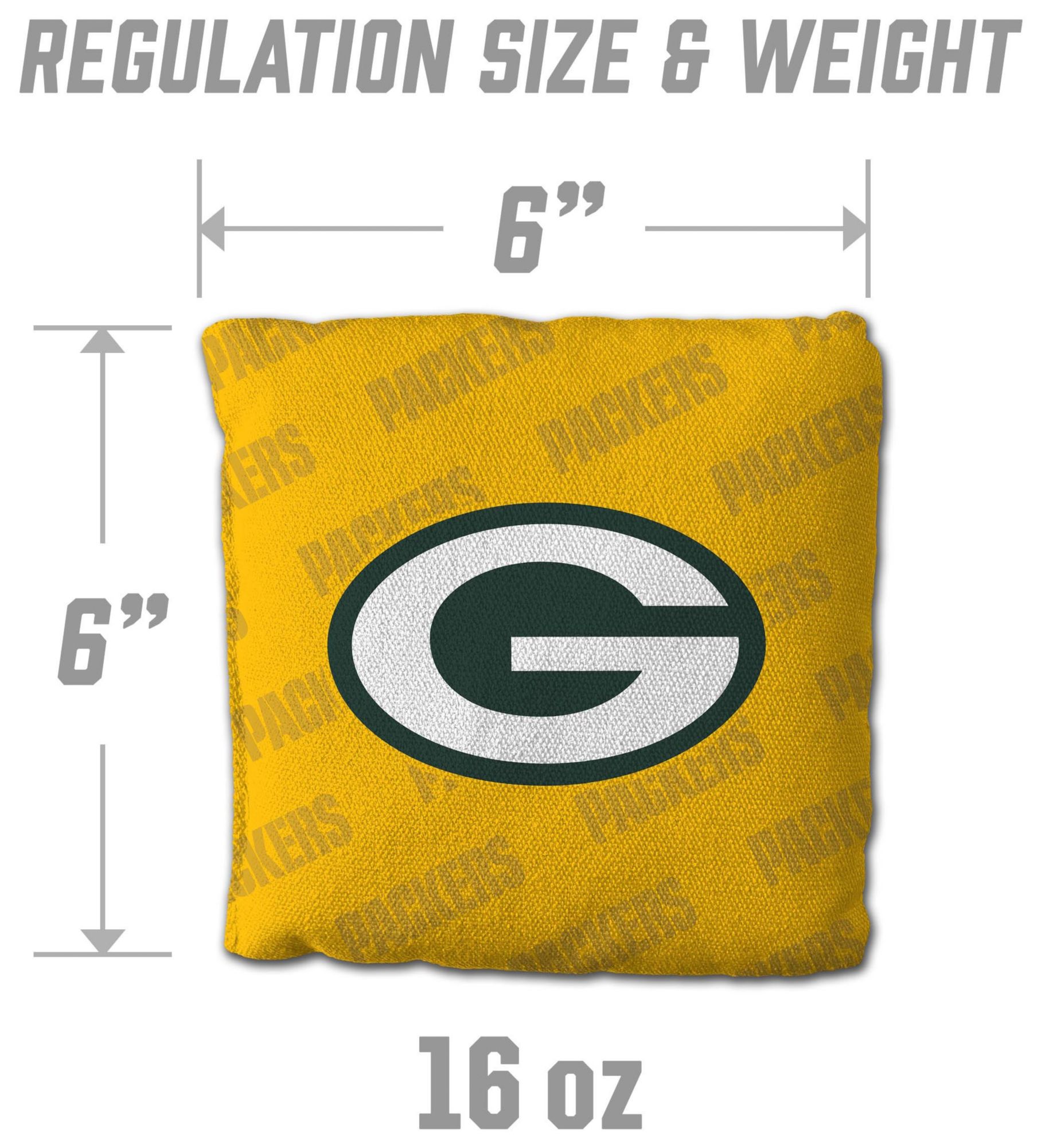 YouTheFan Green Bay Packers 4-Pack Yellow Cornhole Bean Bags product image