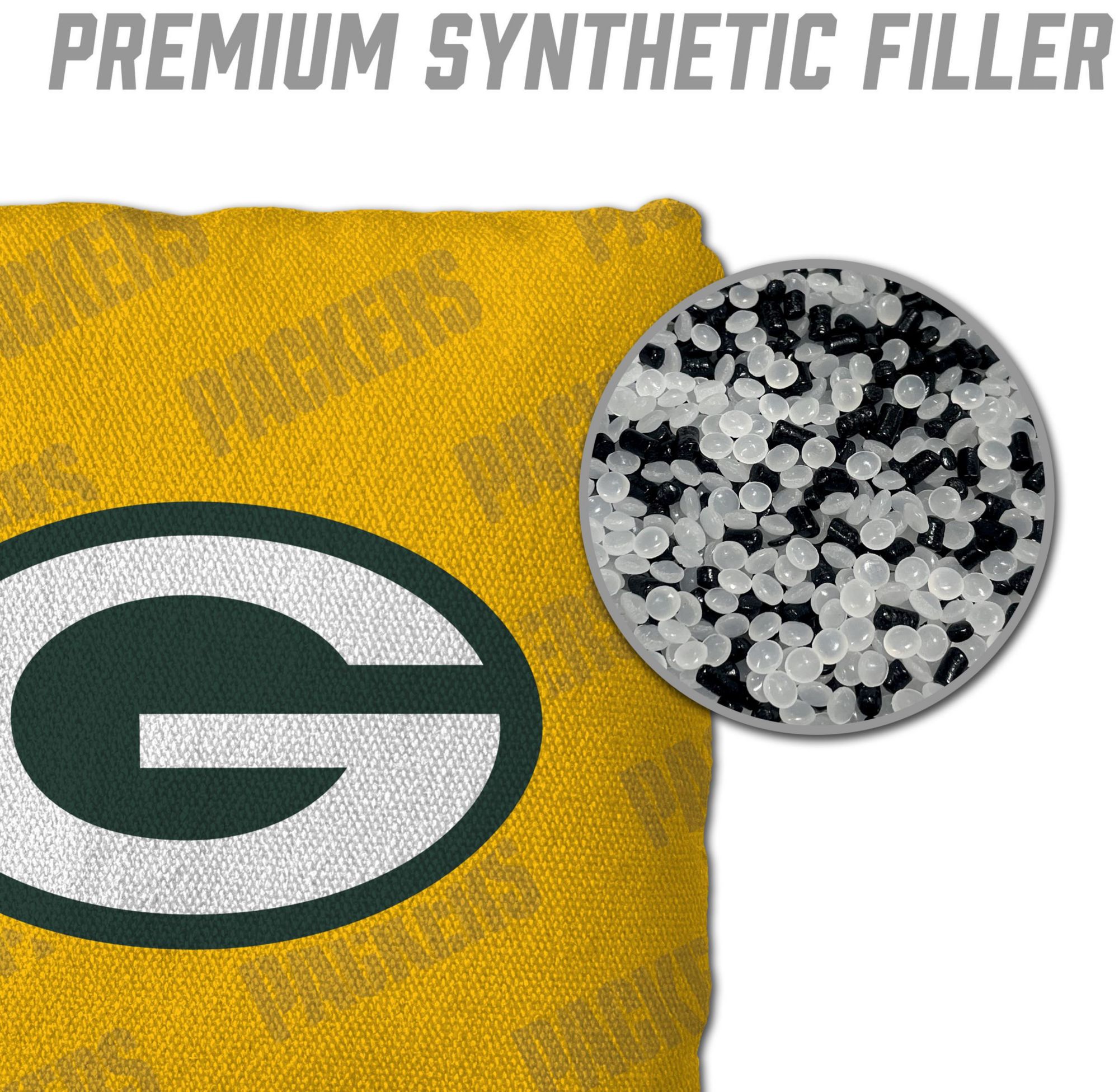 YouTheFan Green Bay Packers 4-Pack Yellow Cornhole Bean Bags product image