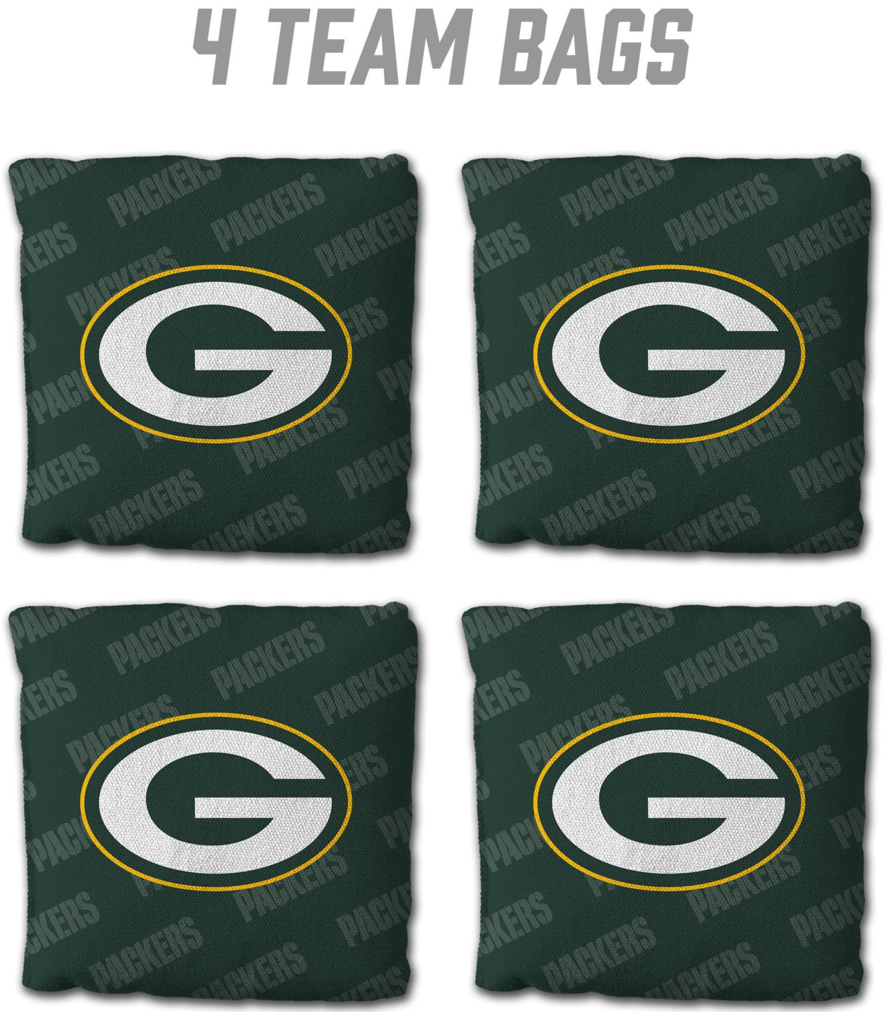 YouTheFan Green Bay Packers 4-Pack Green Cornhole Bean Bags product image