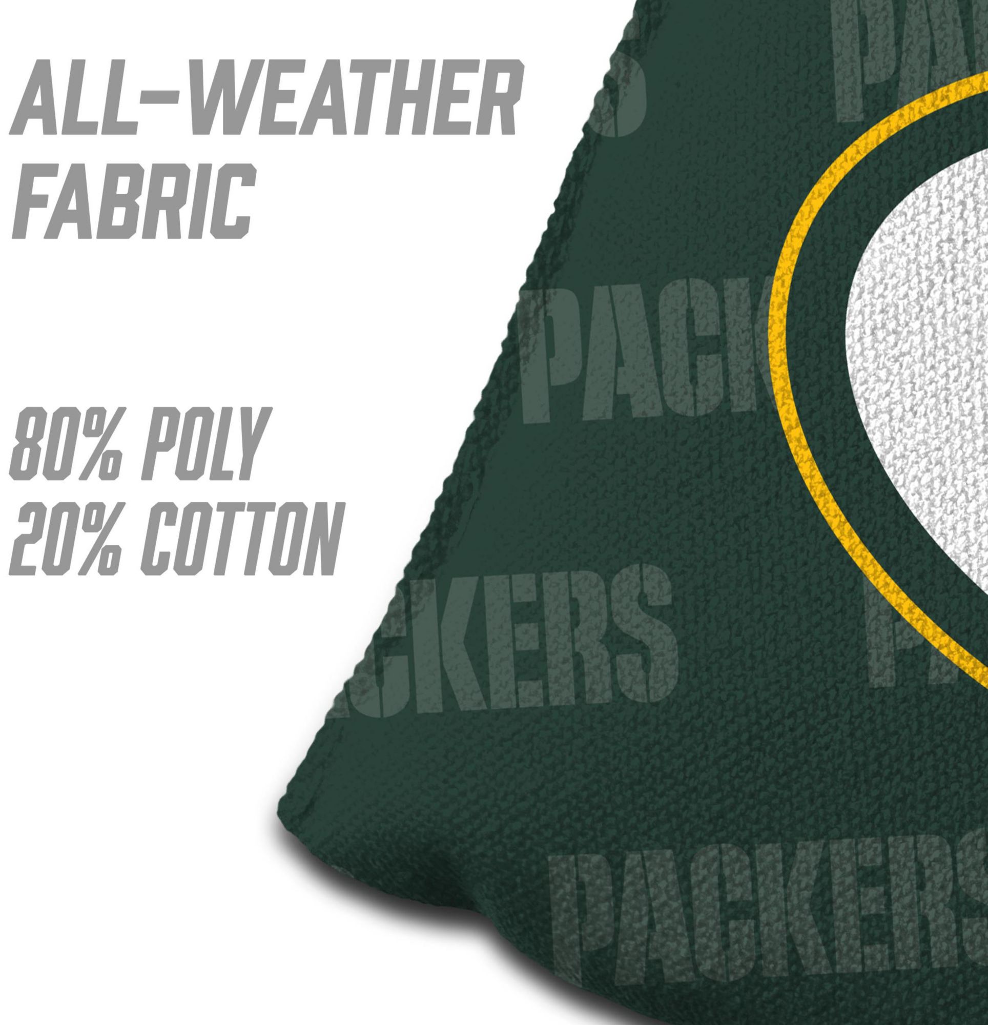 YouTheFan Green Bay Packers 4-Pack Green Cornhole Bean Bags product image