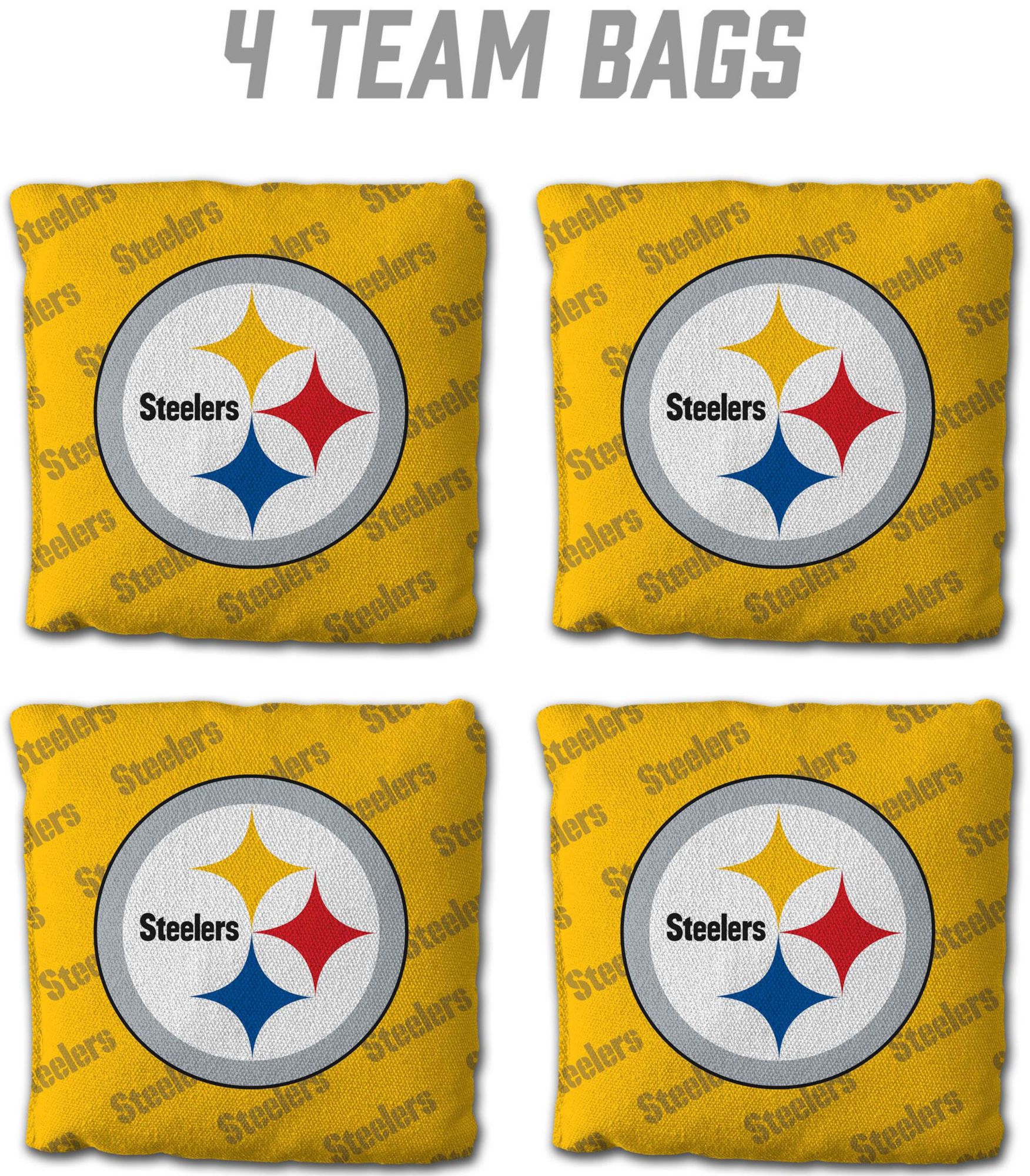 YouTheFan Pittsburgh Steelers 4-Pack Yellow Cornhole Bean Bags product image