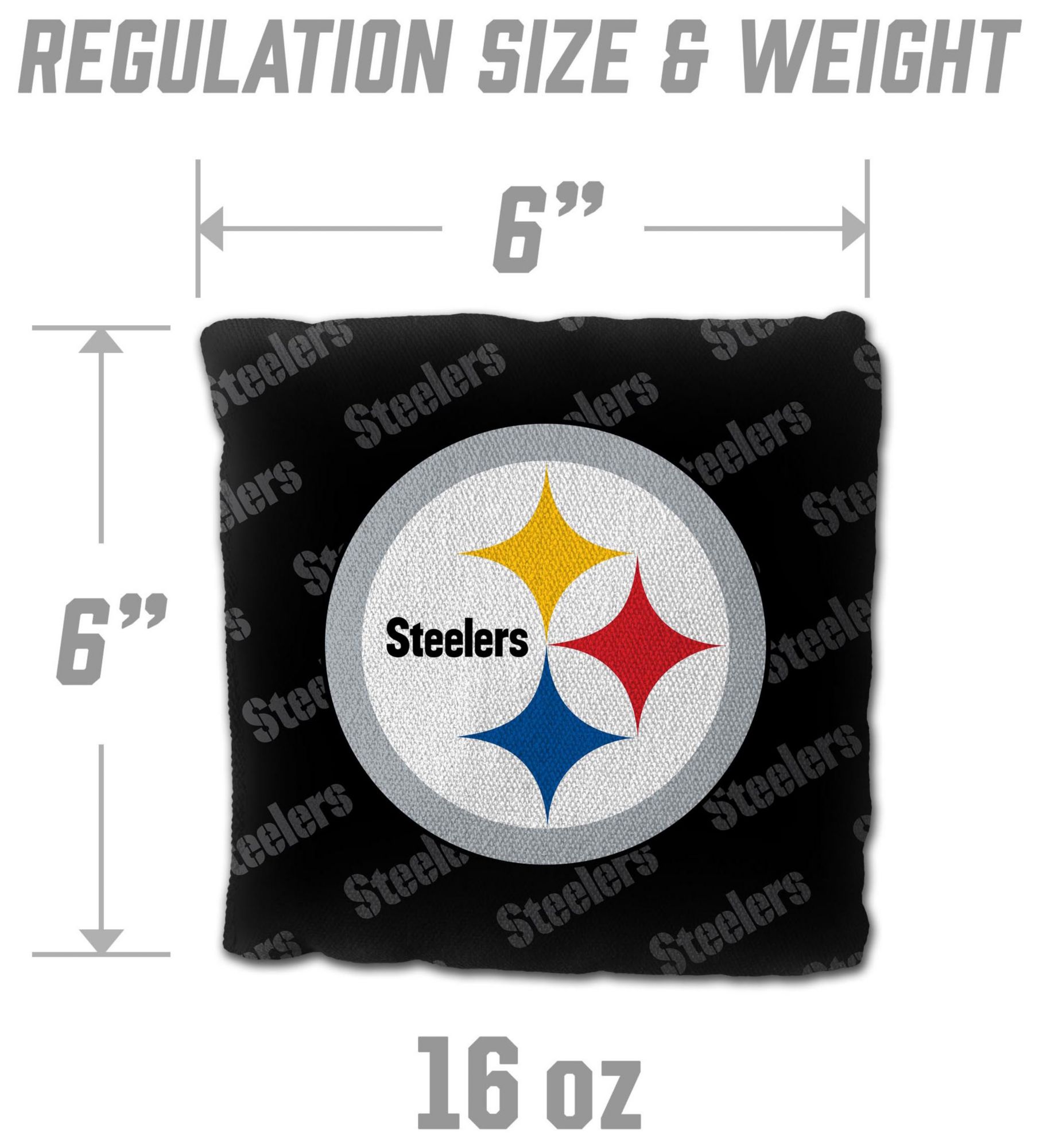 YouTheFan Pittsburgh Steelers 4-Pack Black Cornhole Bean Bags product image