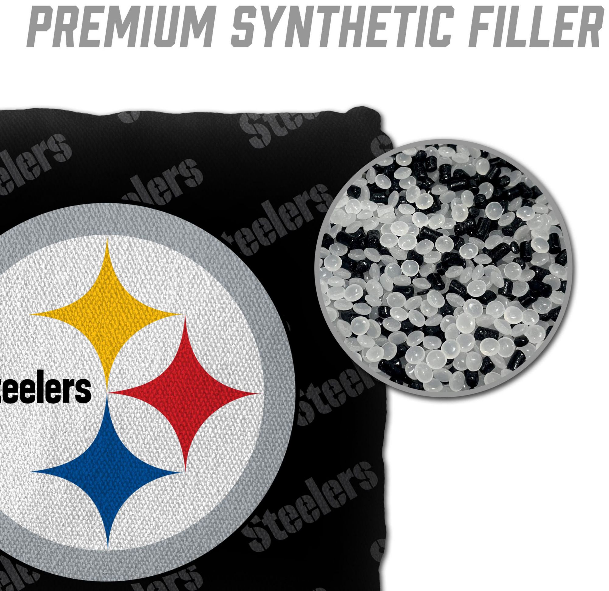YouTheFan Pittsburgh Steelers 4-Pack Black Cornhole Bean Bags product image