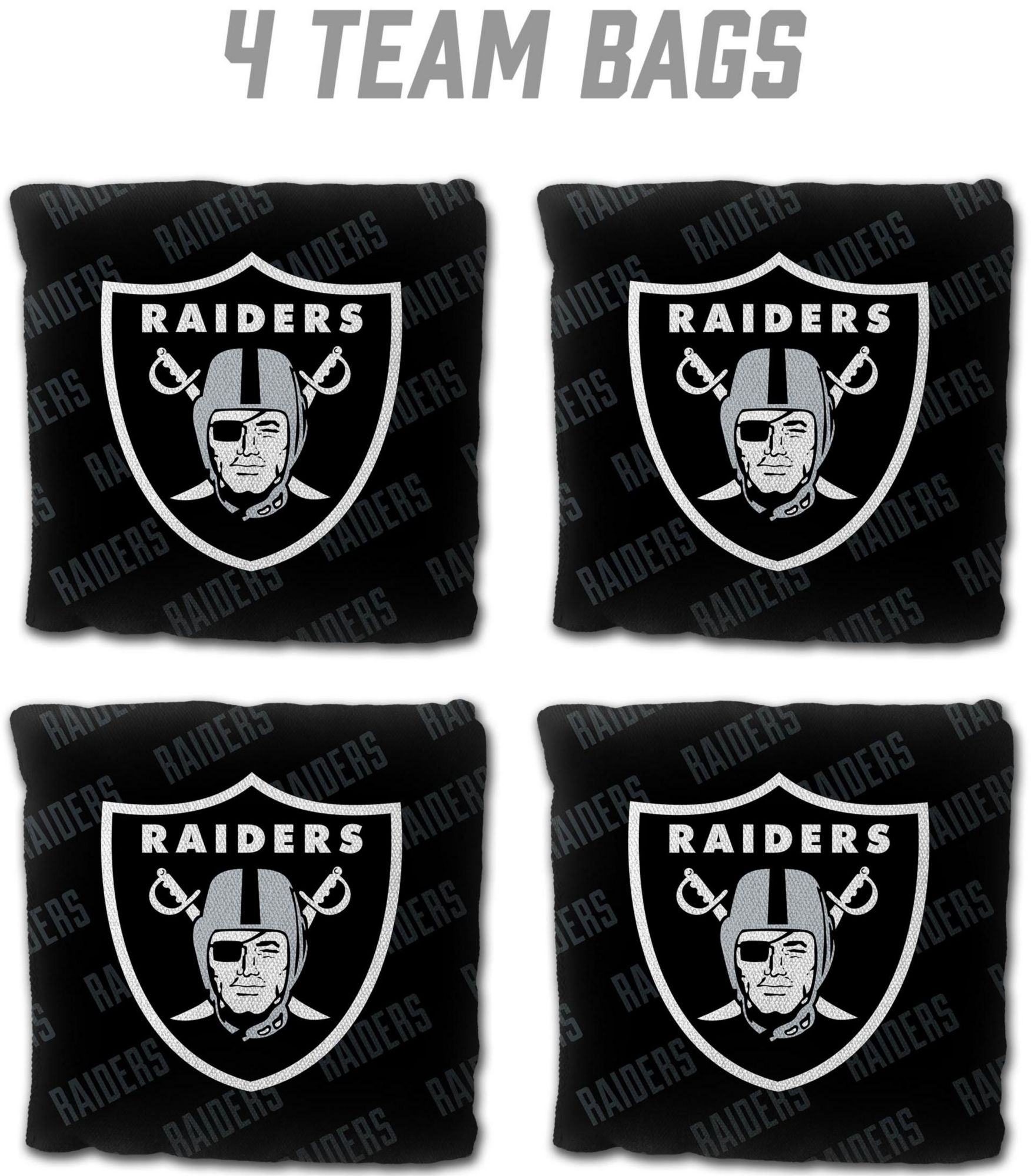 YouTheFan Las Vegas Raiders 4-Pack Black Cornhole Bean Bags product image