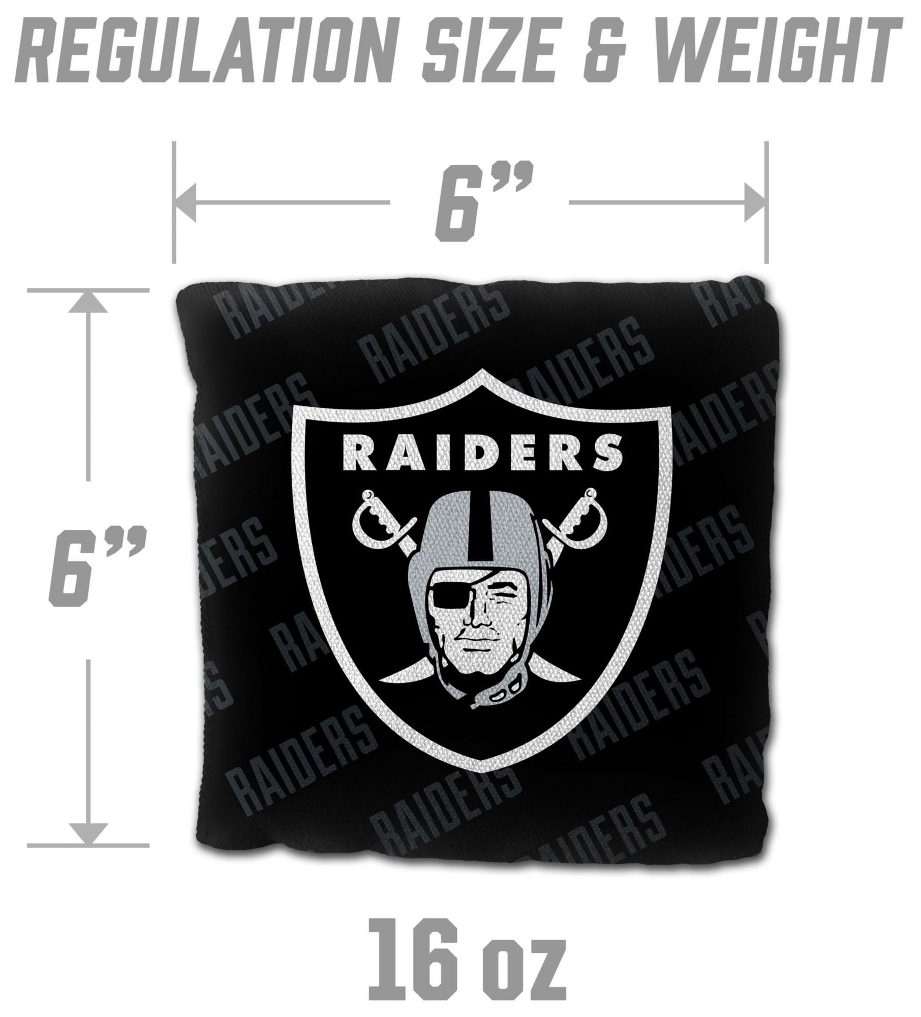 YouTheFan Las Vegas Raiders 4-Pack Black Cornhole Bean Bags product image