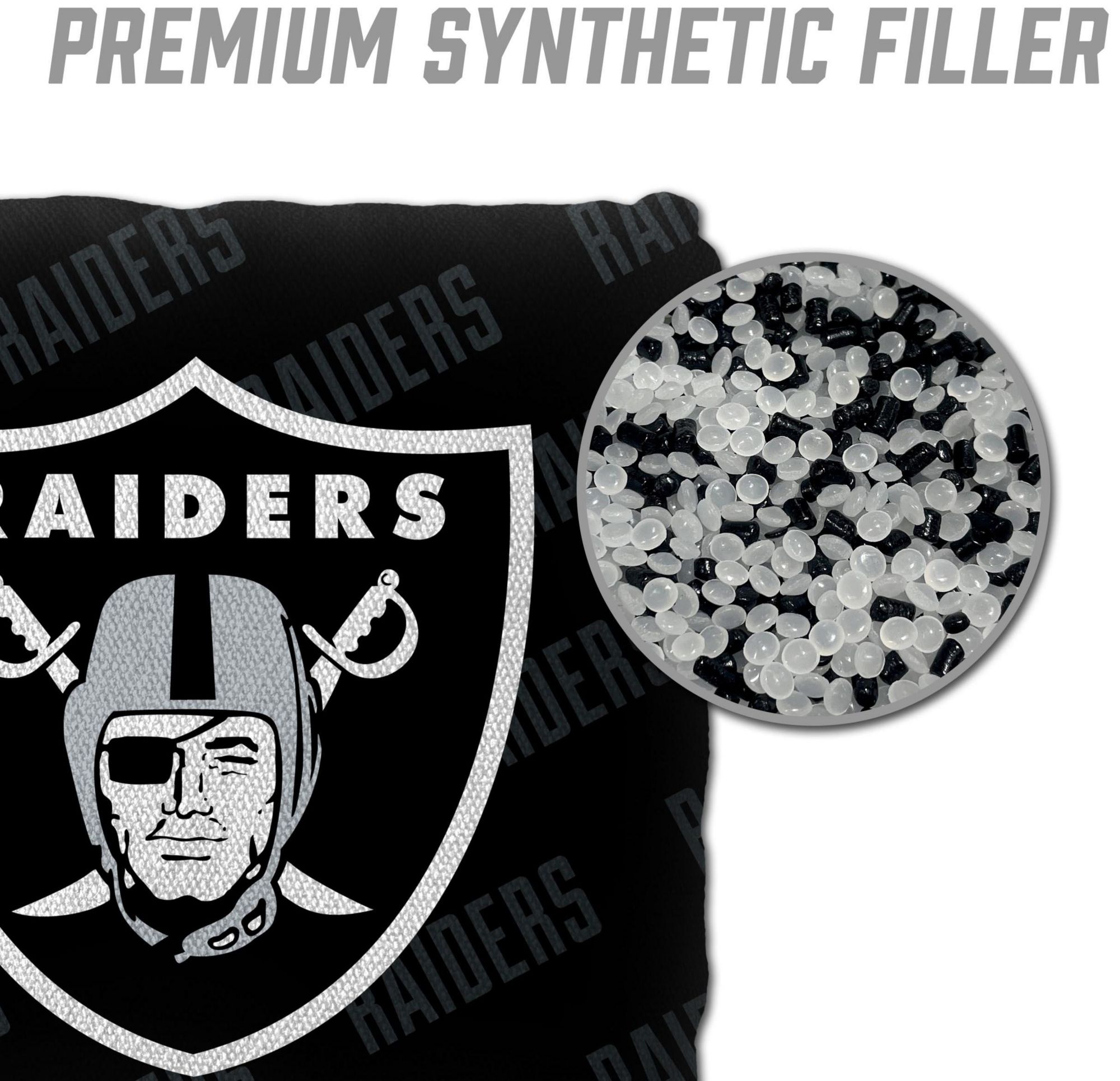 YouTheFan Las Vegas Raiders 4-Pack Black Cornhole Bean Bags product image