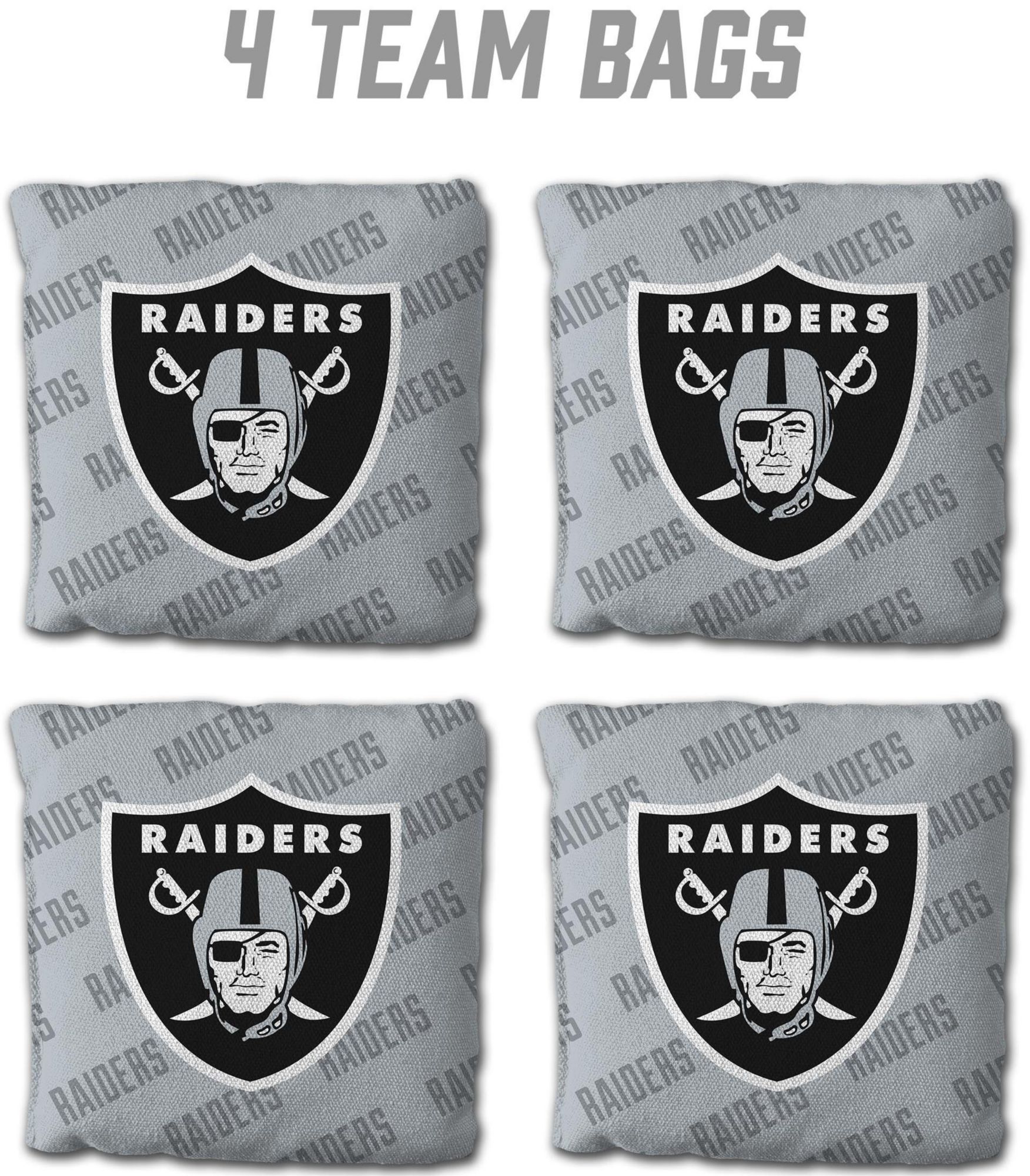 YouTheFan Las Vegas Raiders 4-Pack Grey Cornhole Bean Bags product image