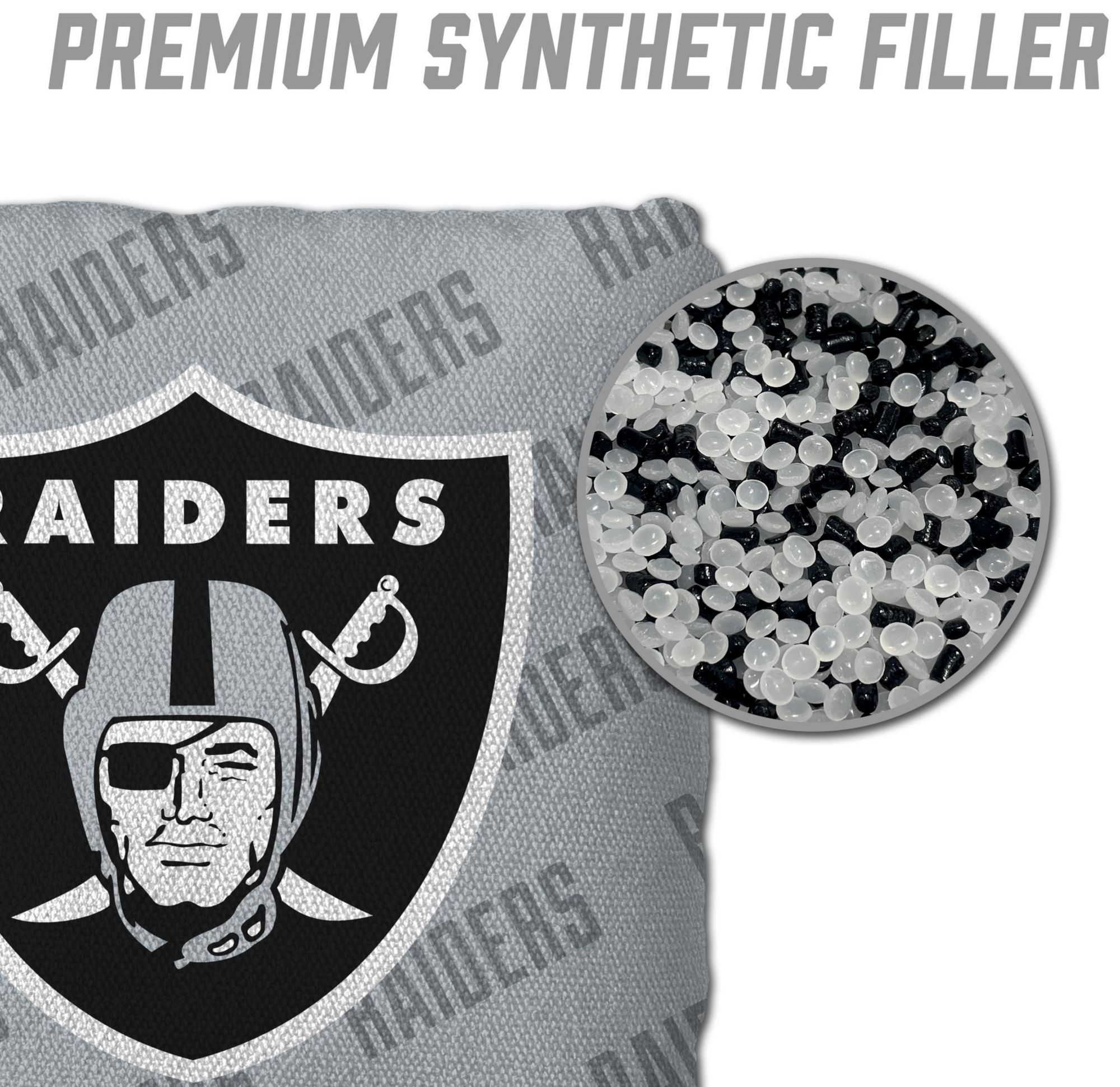 YouTheFan Las Vegas Raiders 4-Pack Grey Cornhole Bean Bags product image