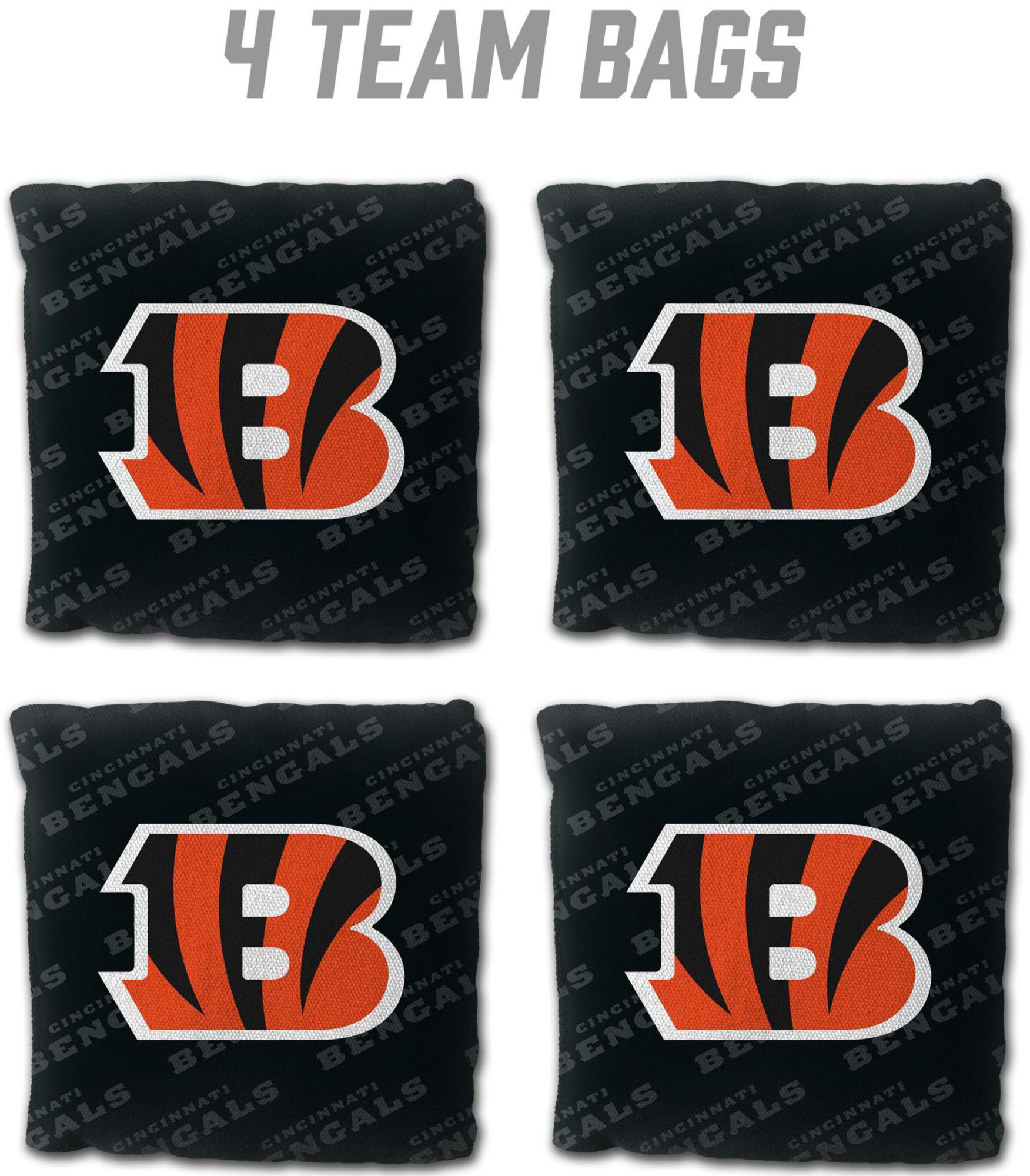 YouTheFan Cincinnati Bengals 4-Pack Black Cornhole Bean Bags product image