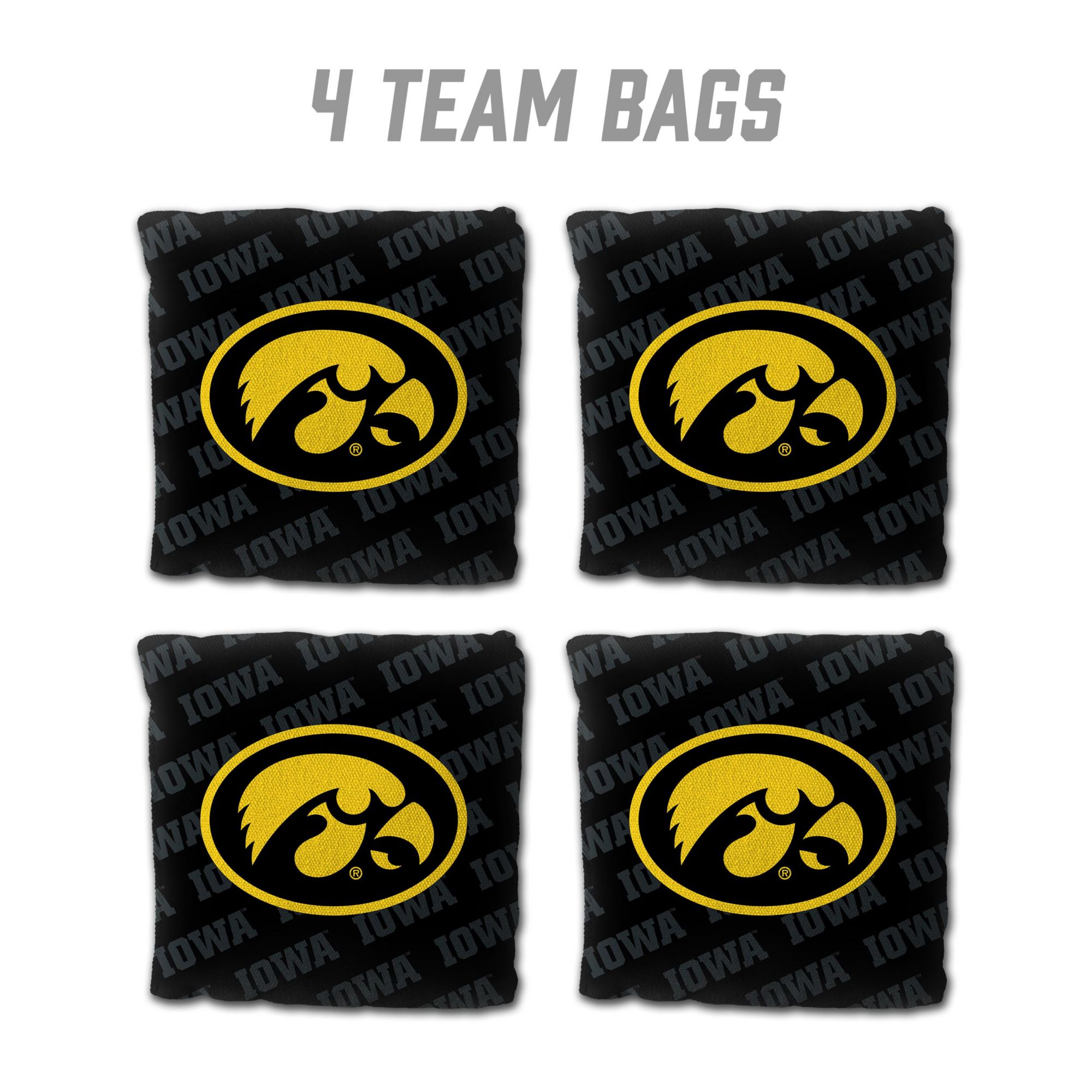 YouTheFan Iowa Hawkeyes Black 4-Pack Cornhole Bean Bag Set product image