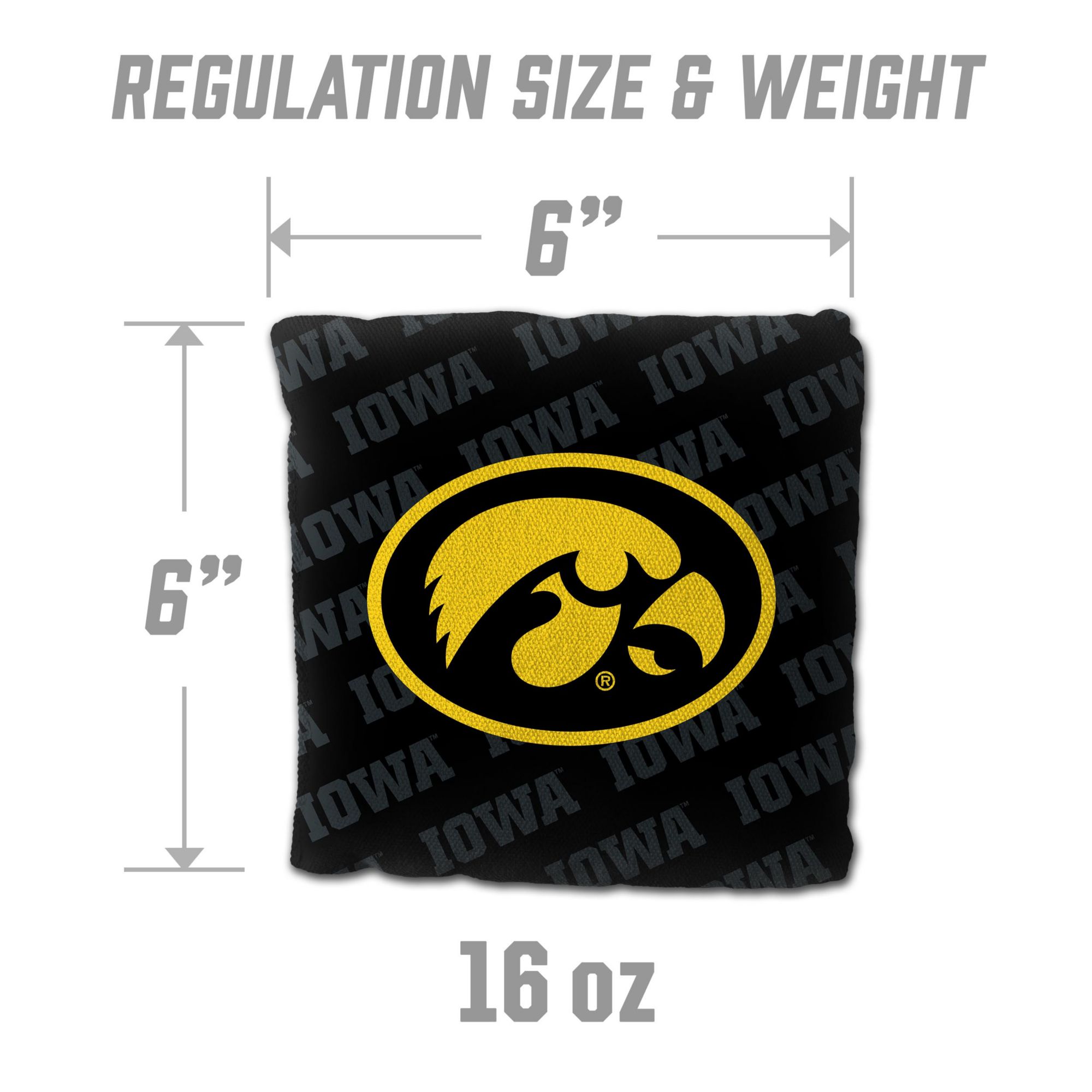 YouTheFan Iowa Hawkeyes Black 4-Pack Cornhole Bean Bag Set product image