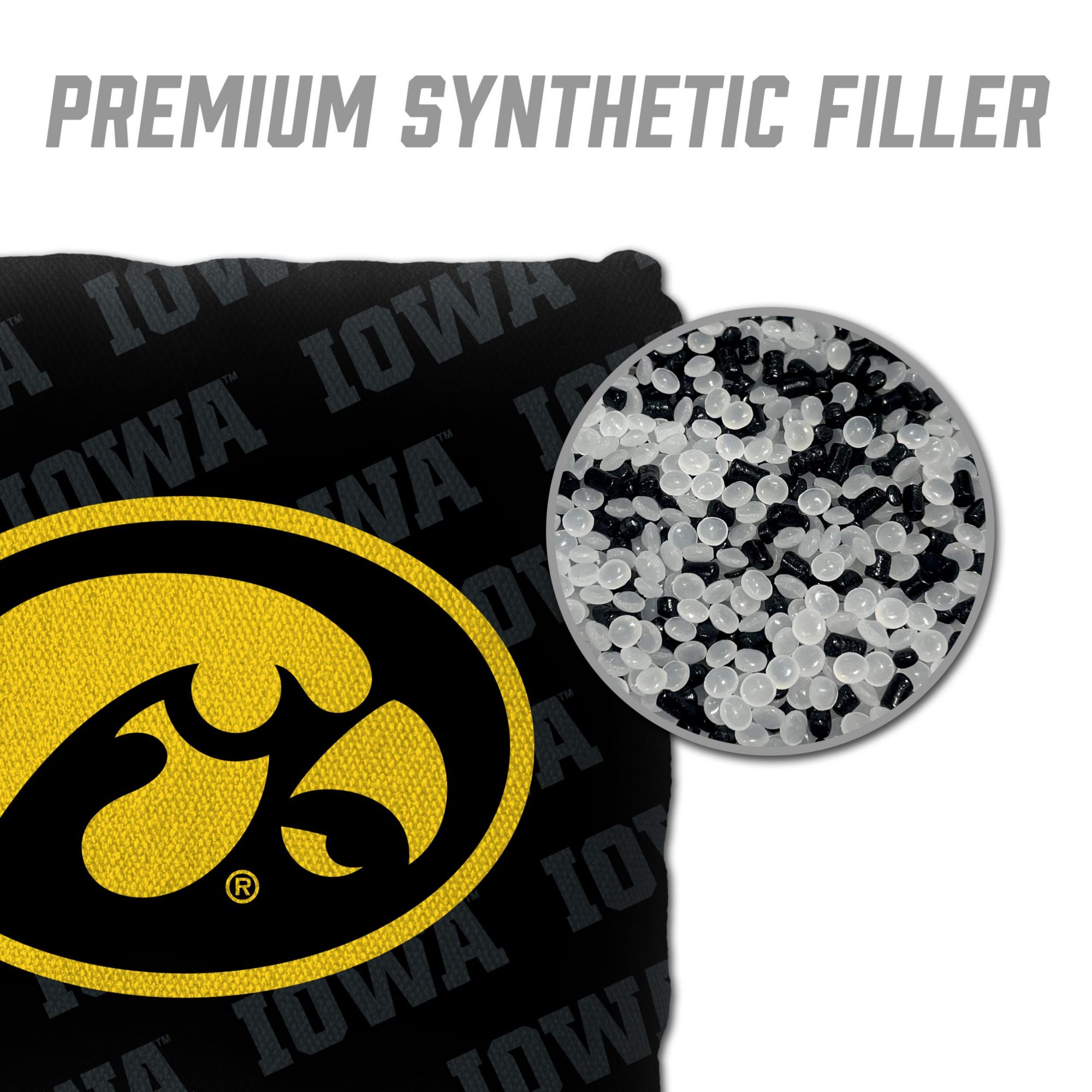 YouTheFan Iowa Hawkeyes Black 4-Pack Cornhole Bean Bag Set product image