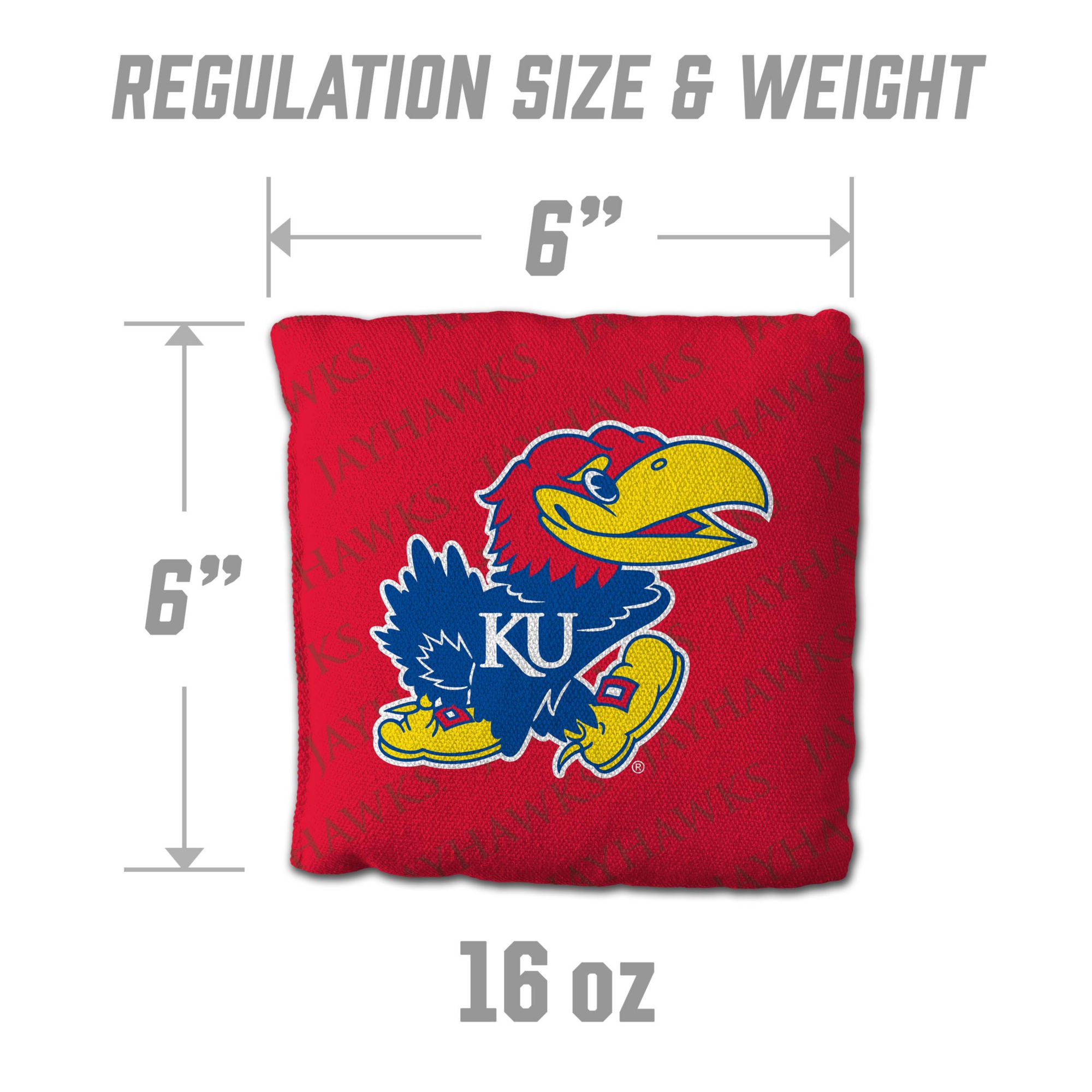 YouTheFan Kansas Jayhawks Red 4-Pack Cornhole Bean Bag Set product image