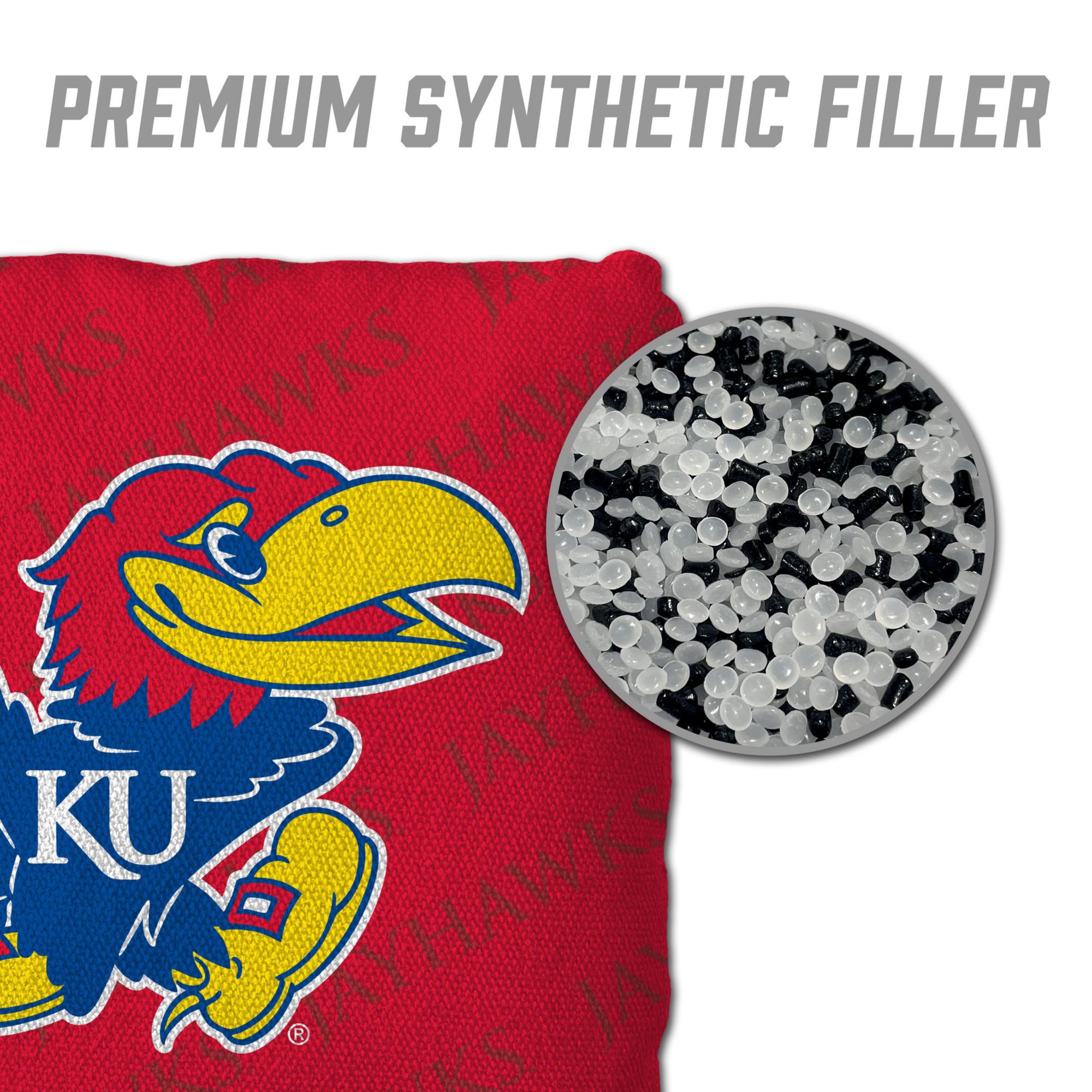 YouTheFan Kansas Jayhawks Red 4-Pack Cornhole Bean Bag Set product image