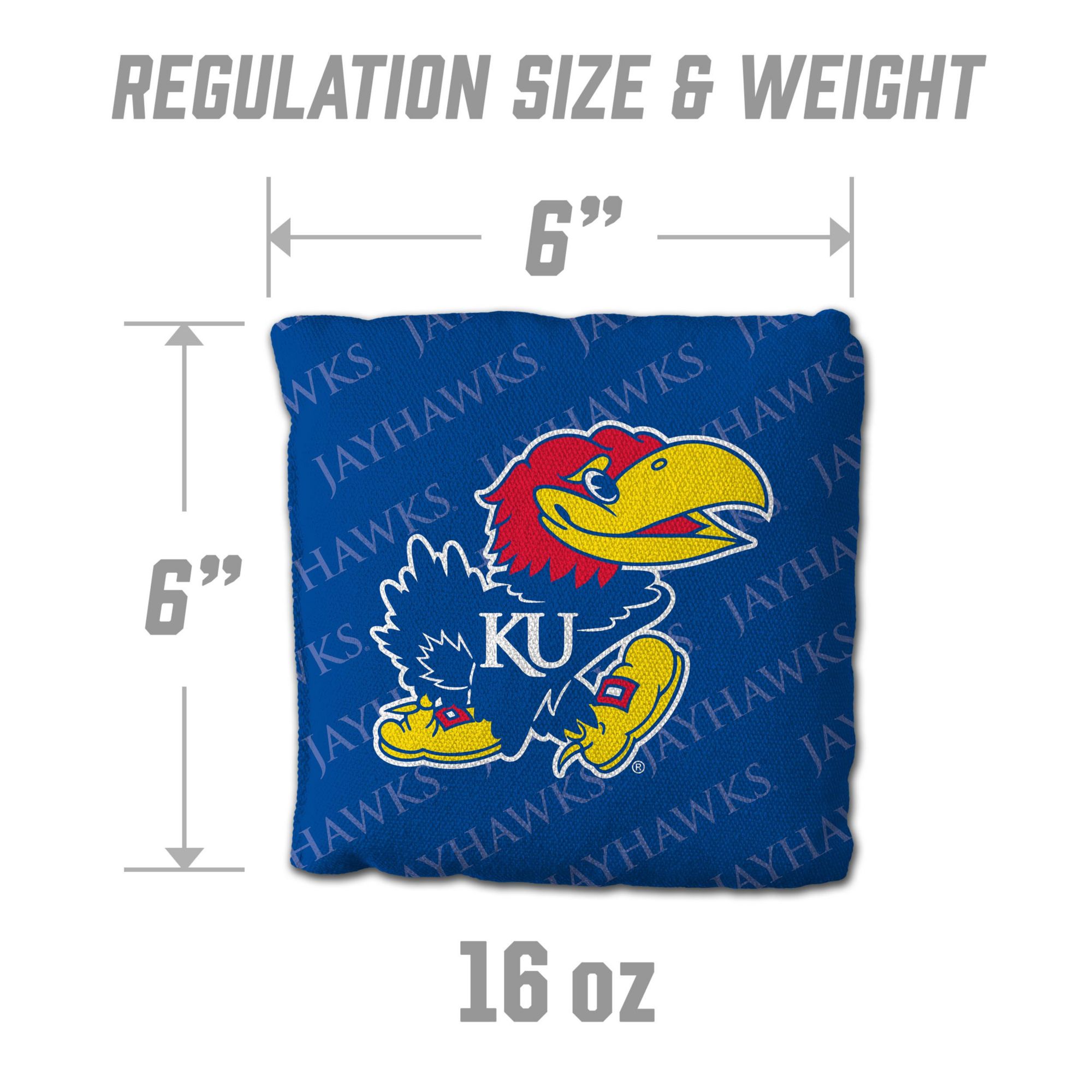 YouTheFan Kansas Jayhawks Blue 4-Pack Cornhole Bean Bag Set product image