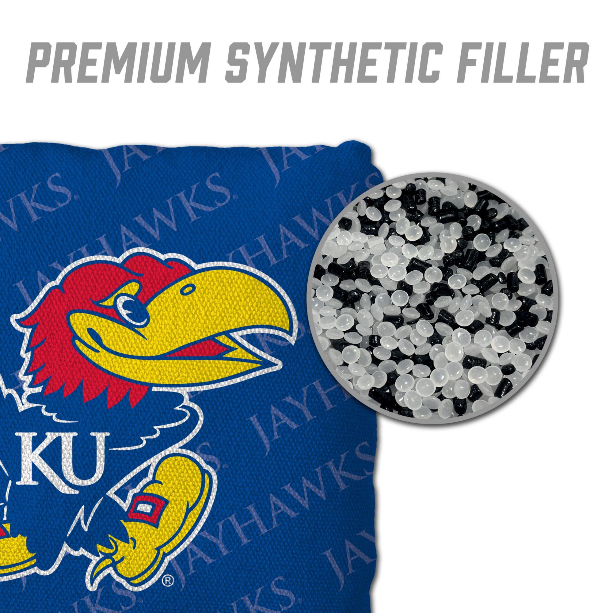 YouTheFan Kansas Jayhawks Blue 4-Pack Cornhole Bean Bag Set product image