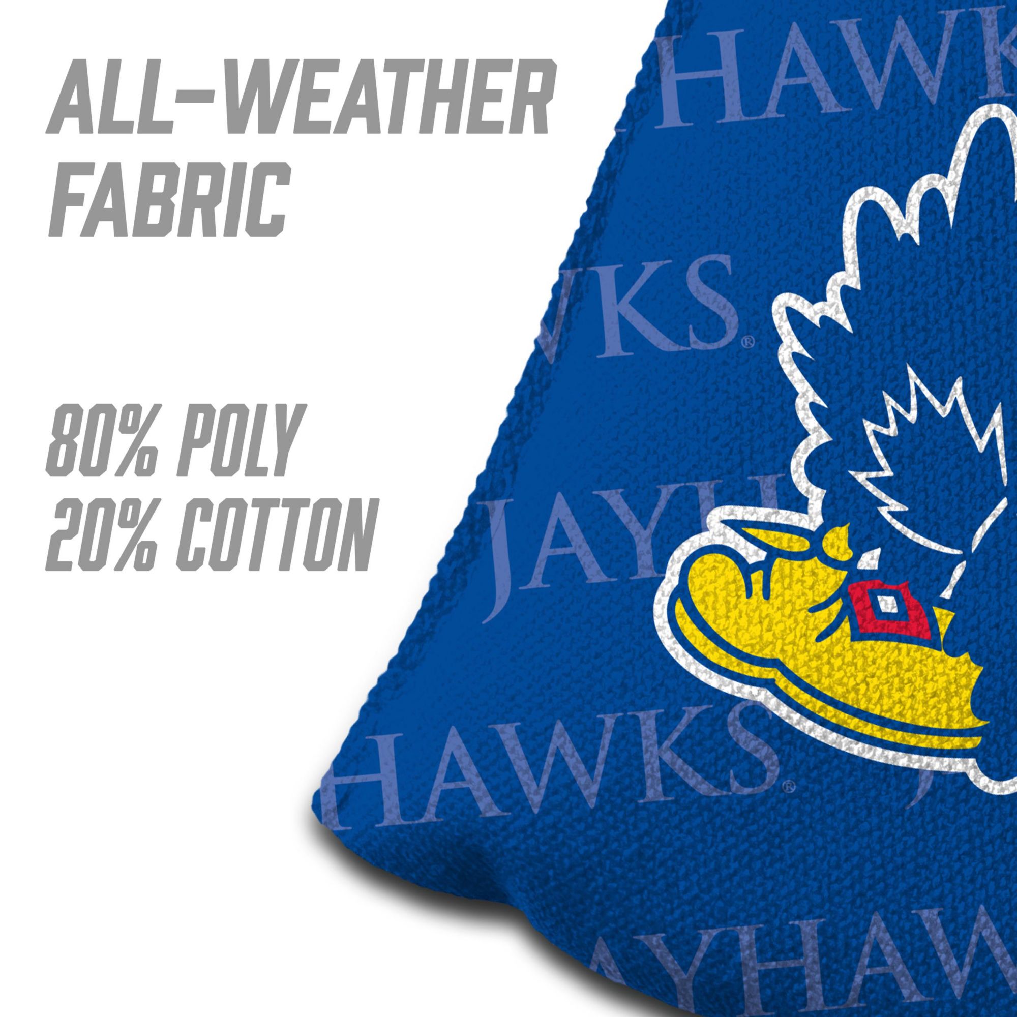 YouTheFan Kansas Jayhawks Blue 4-Pack Cornhole Bean Bag Set product image