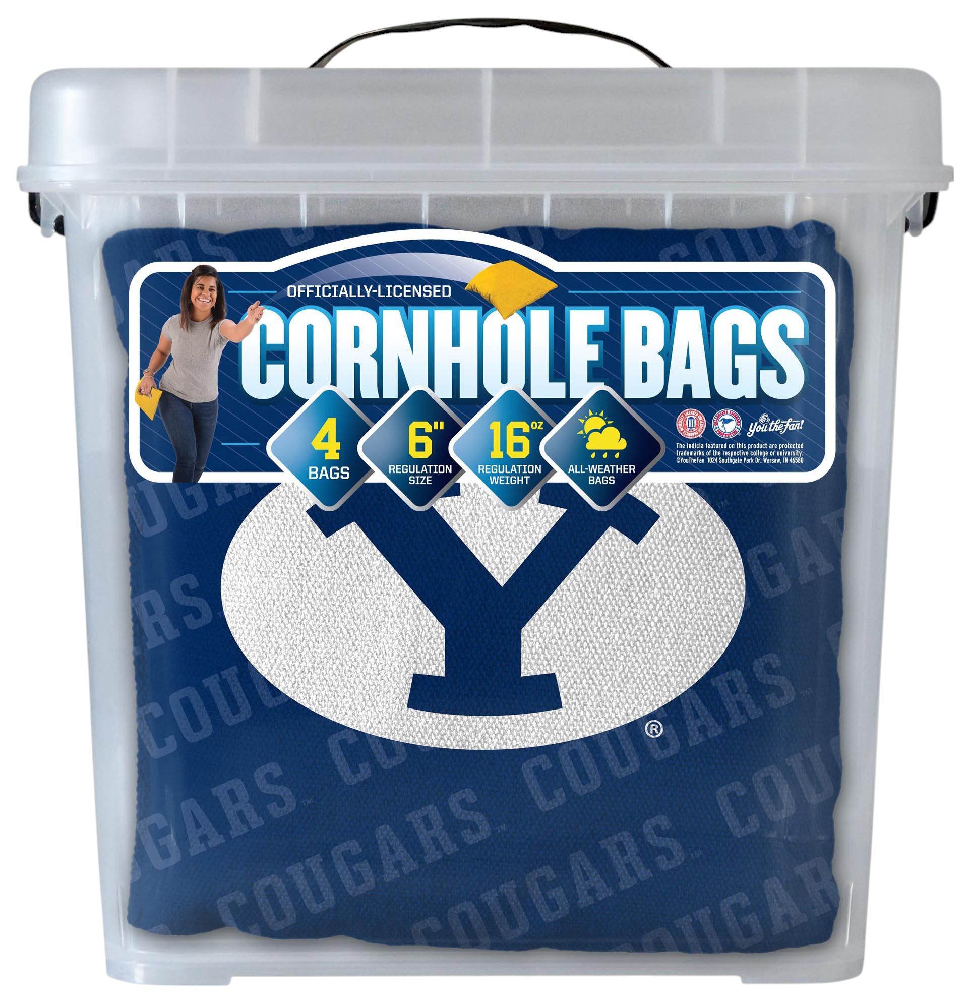 YouTheFan Brigham Young Cougars Blue 4-Pack Cornhole Bean Bag Set product image
