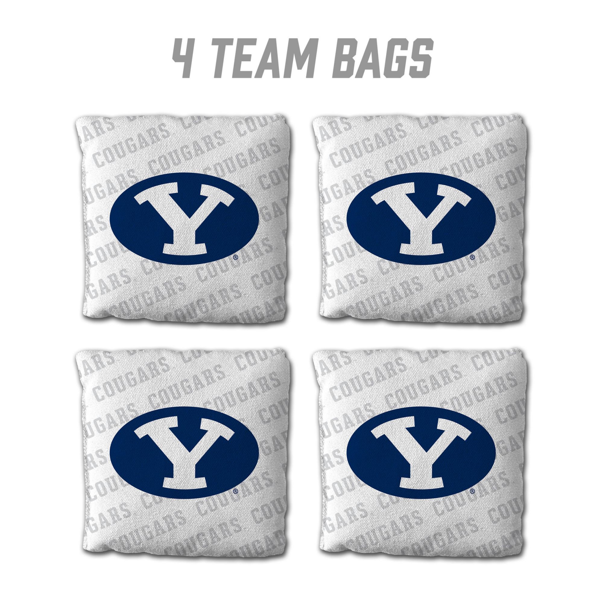 YouTheFan Brigham Young Cougars White 4-Pack Cornhole Bean Bag Set product image