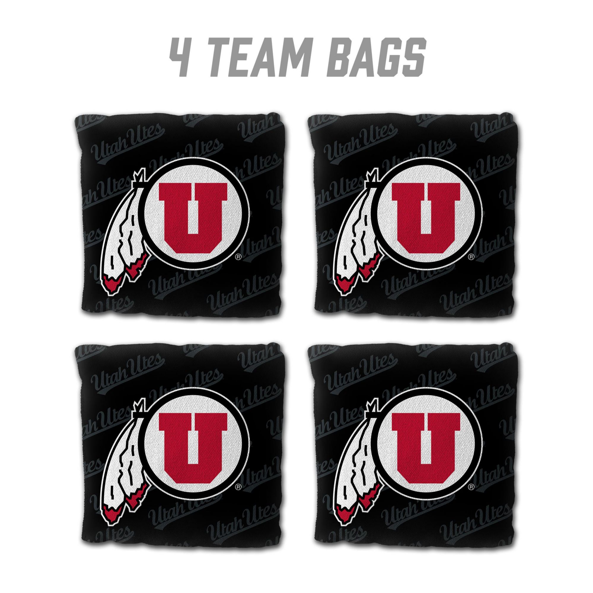 YouTheFan Utah Utes Black 4-Pack Cornhole Bean Bag Set product image