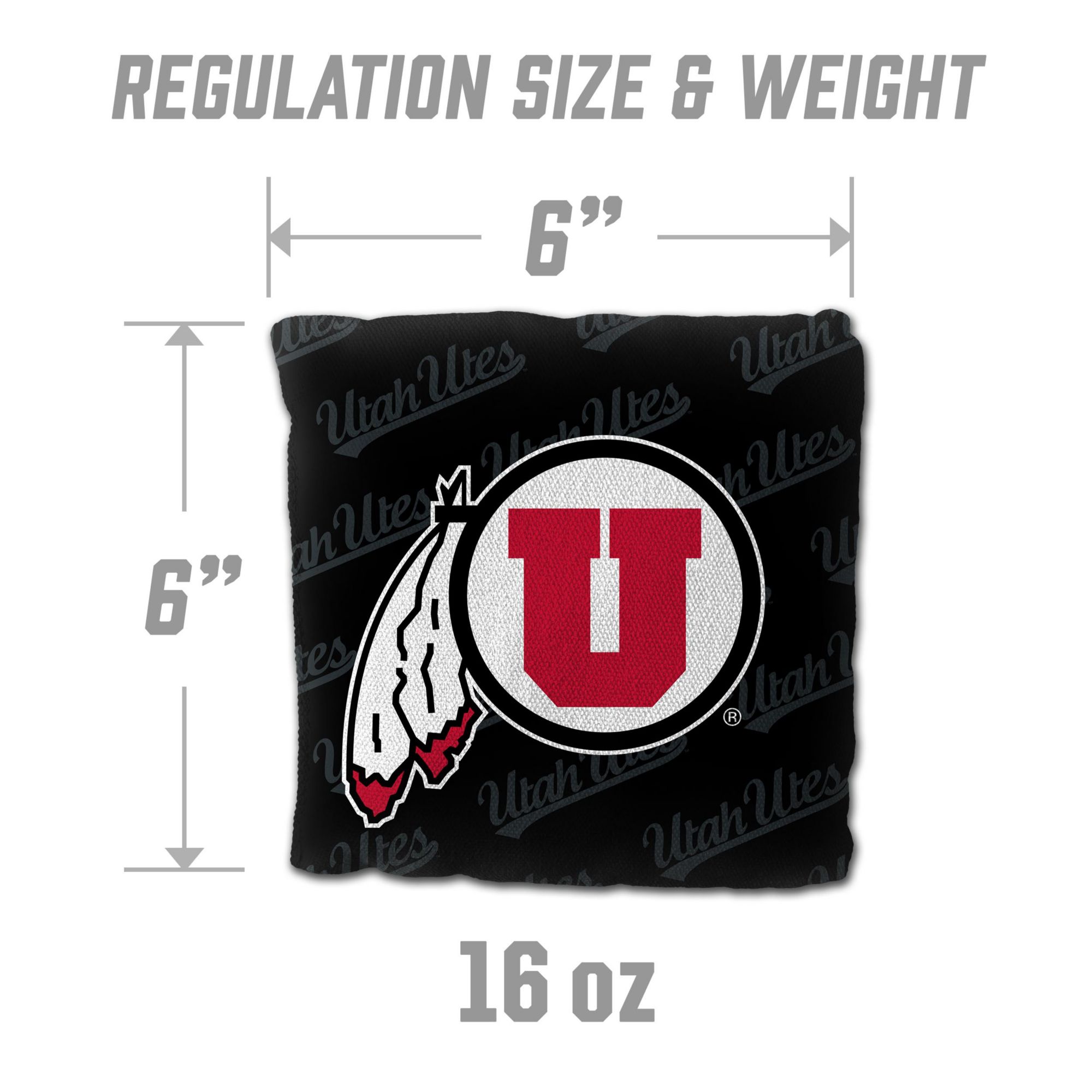 YouTheFan Utah Utes Black 4-Pack Cornhole Bean Bag Set product image