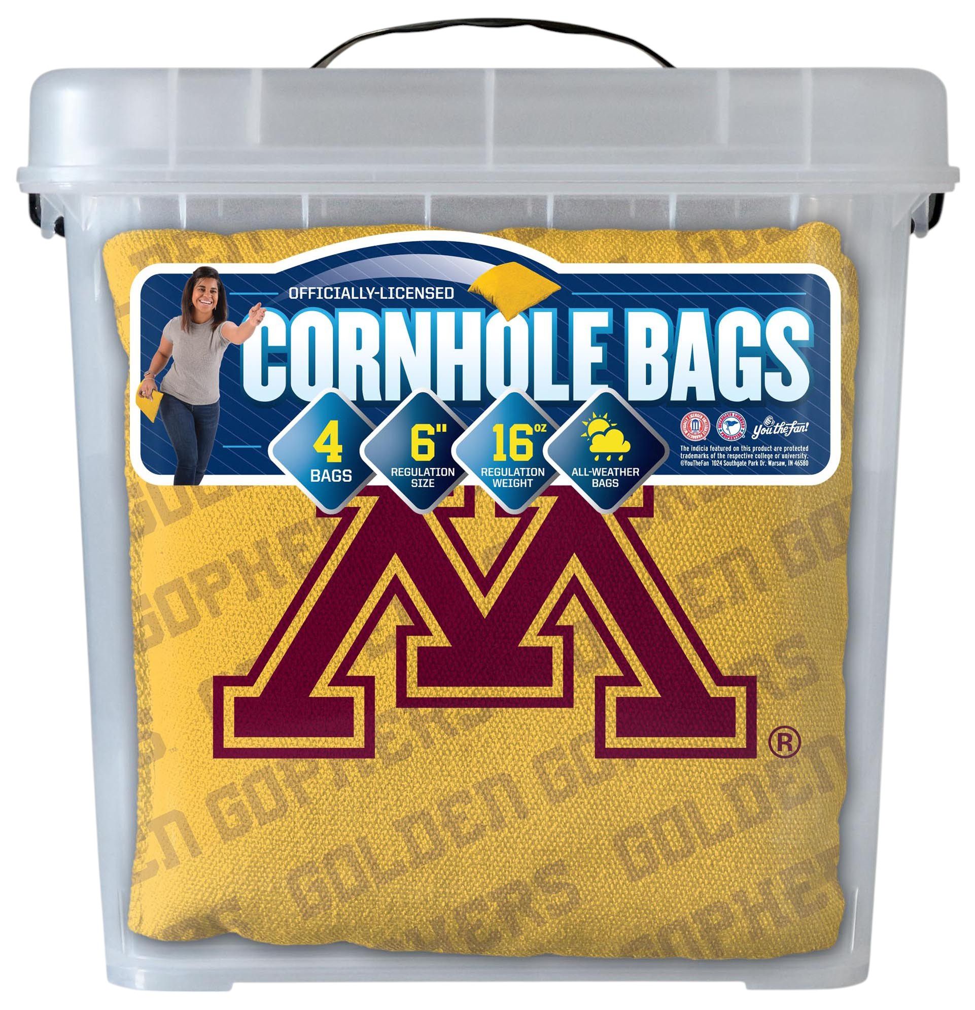 YouTheFan Minnesota Golden Gophers Yellow 4-Pack Cornhole Bean Bag Set product image