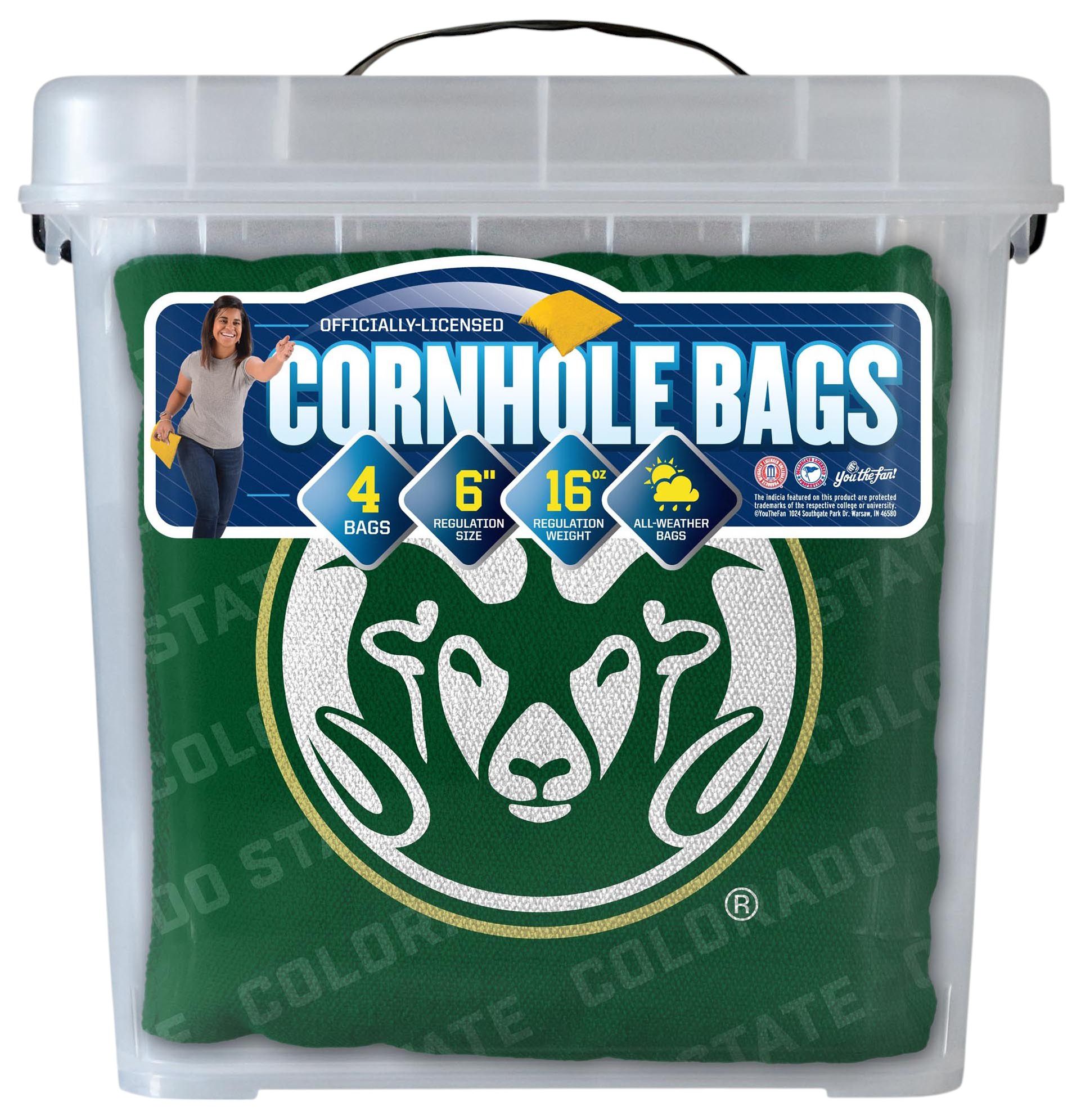 YouTheFan Colorado State Rams Green 4-Pack Cornhole Bean Bag Set product image