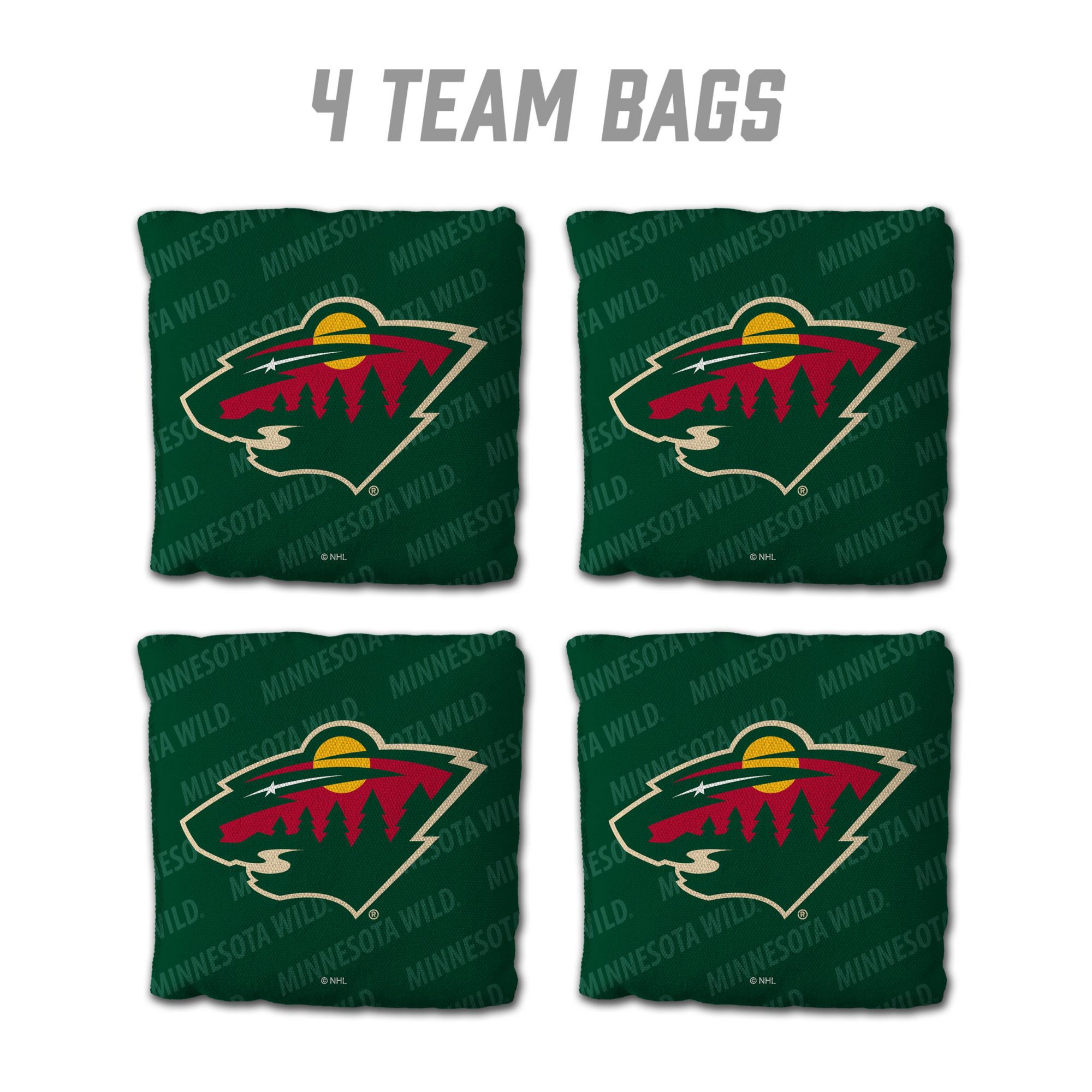 YouTheFan Minnesota Wild Green 4-Pack Cornhole Bean Bag Set product image