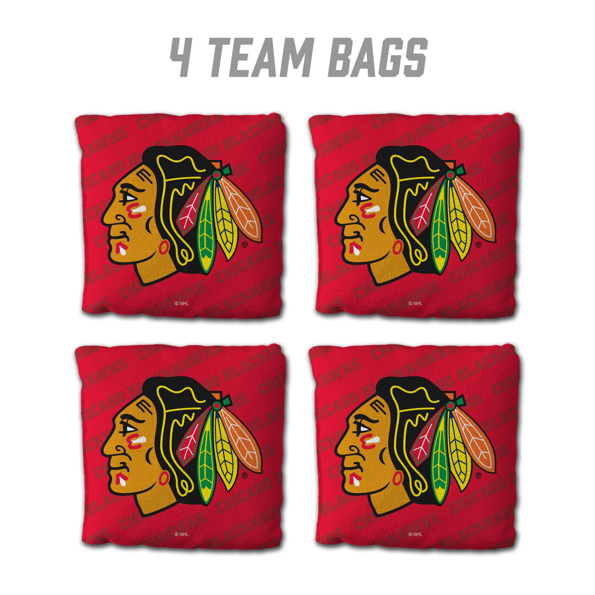 YouTheFan Chicago Blackhawks Red 4-Pack Cornhole Bean Bag Set product image