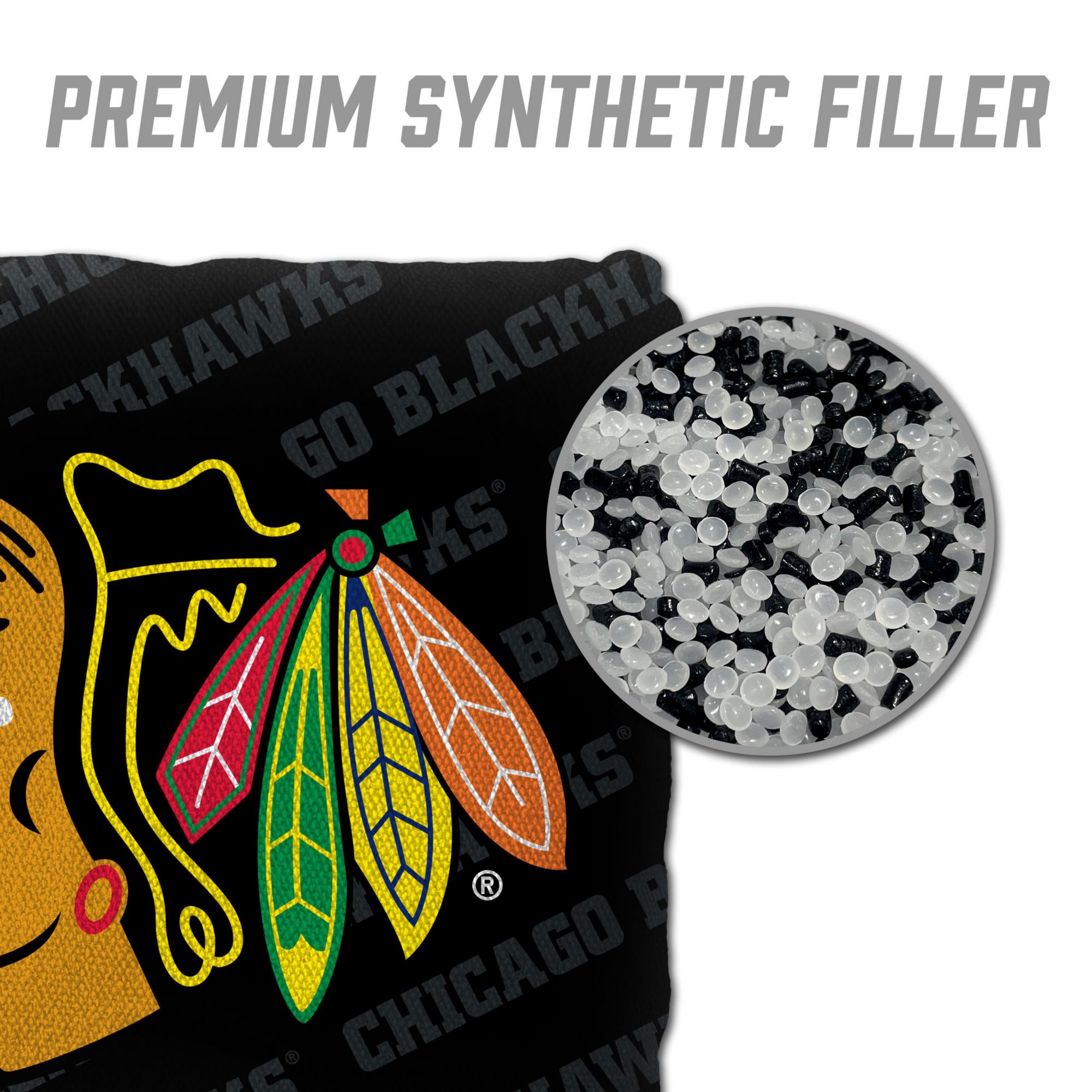 YouTheFan Chicago Blackhawks Black 4-Pack Cornhole Bean Bag Set product image
