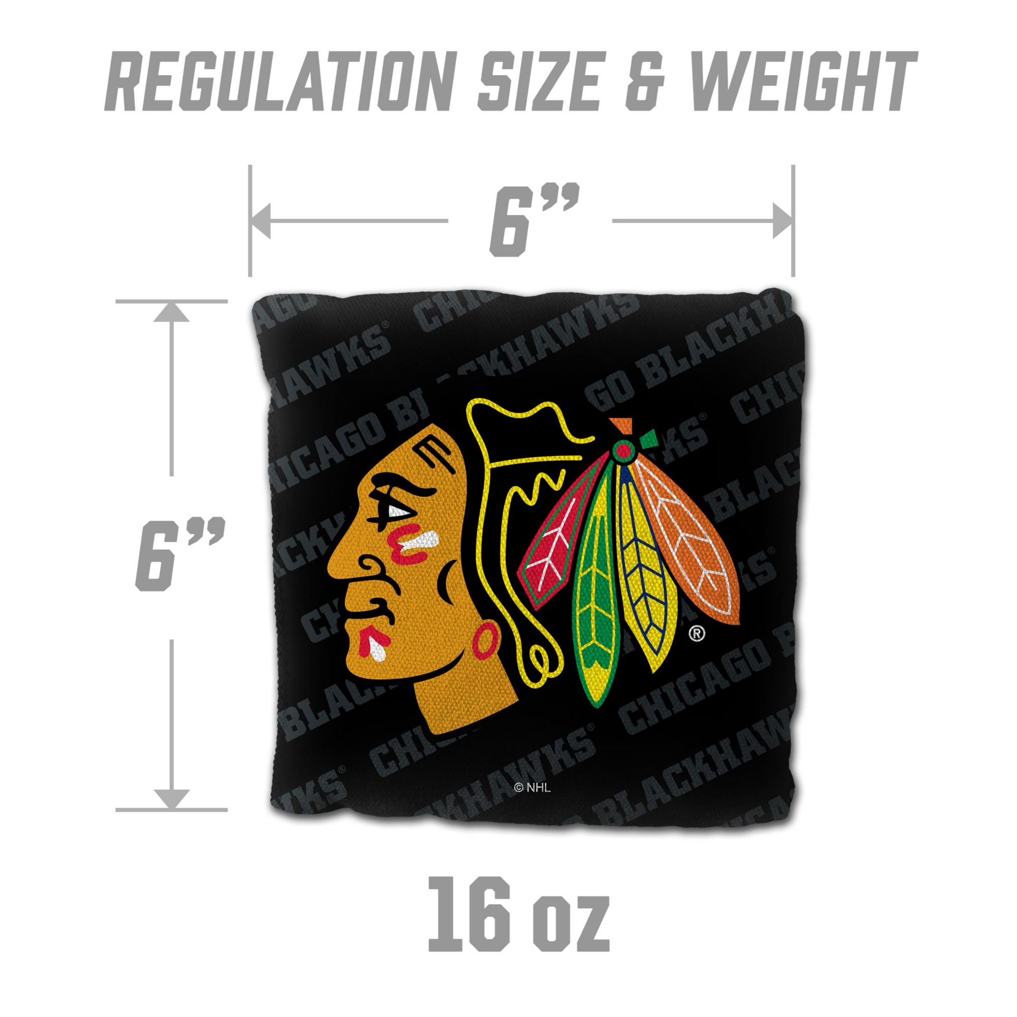 YouTheFan Chicago Blackhawks Black 4-Pack Cornhole Bean Bag Set product image