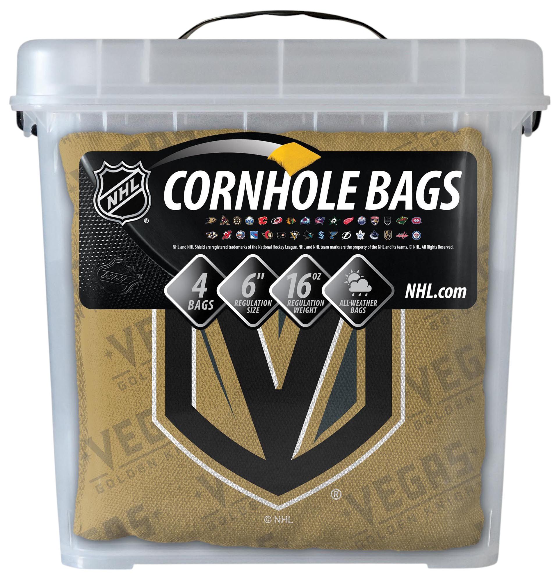 YouTheFan Las Vegas Knights Gold 4-Pack Cornhole Bean Bag Set product image
