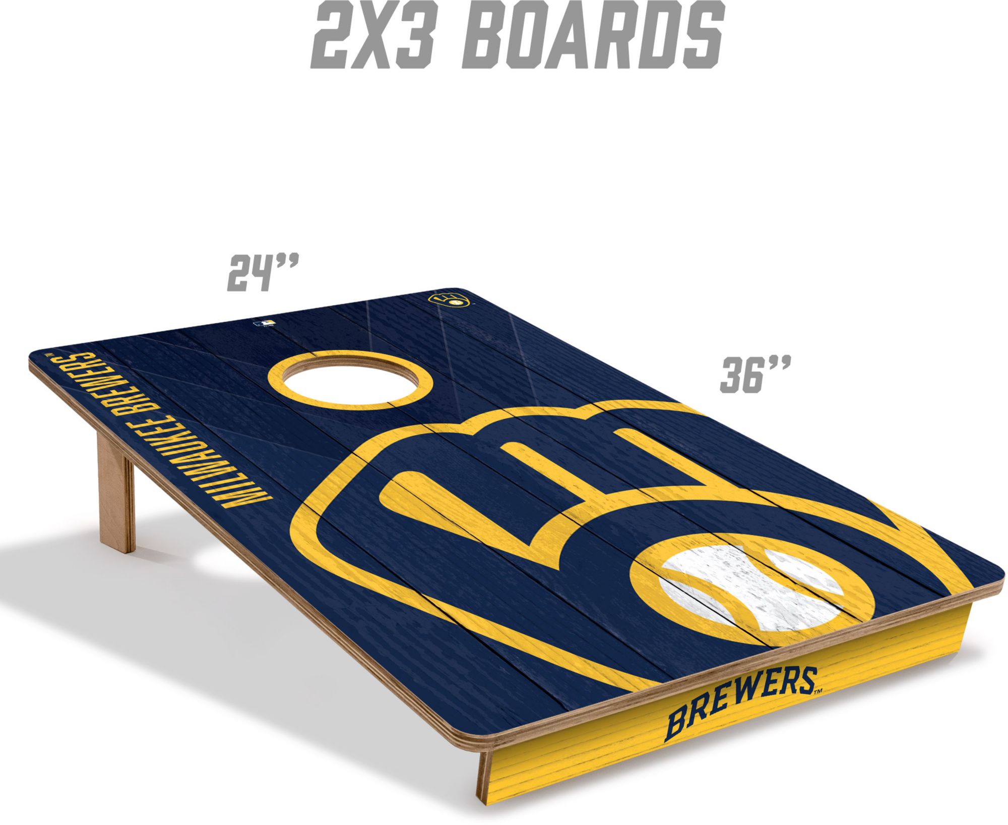 YouTheFan Milwaukee Brewers 2' x 3' Cornhole Boards product image