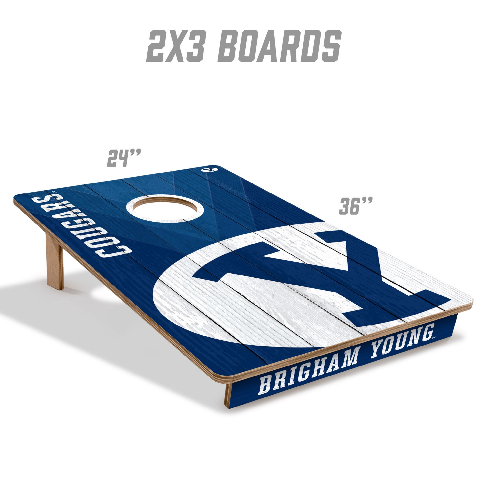 YouTheFan Brigham Young Cougars 2' x 3' Cornhole Boards product image